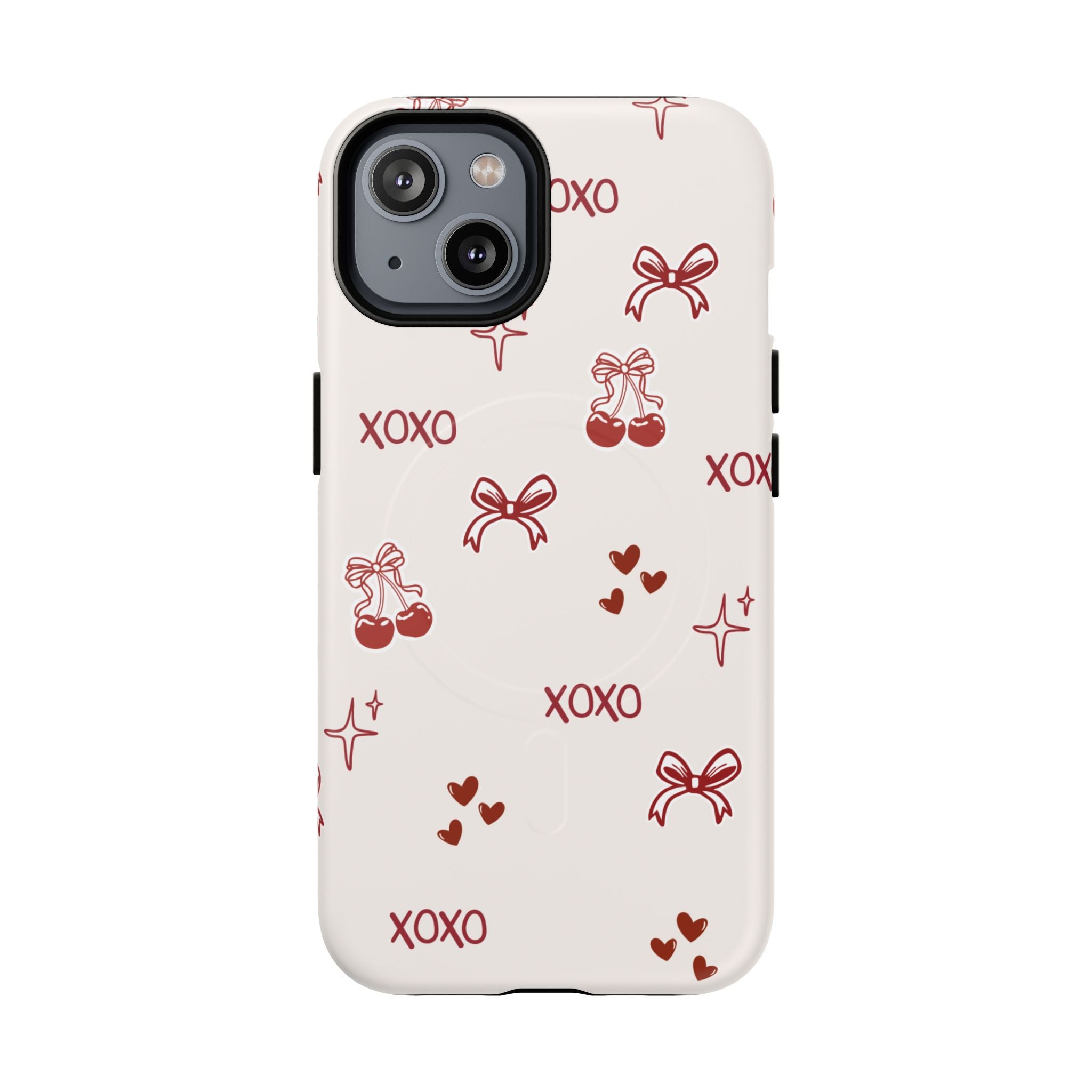 Pink Checker Heart Phone Case — Cute Protective Magnetic Case