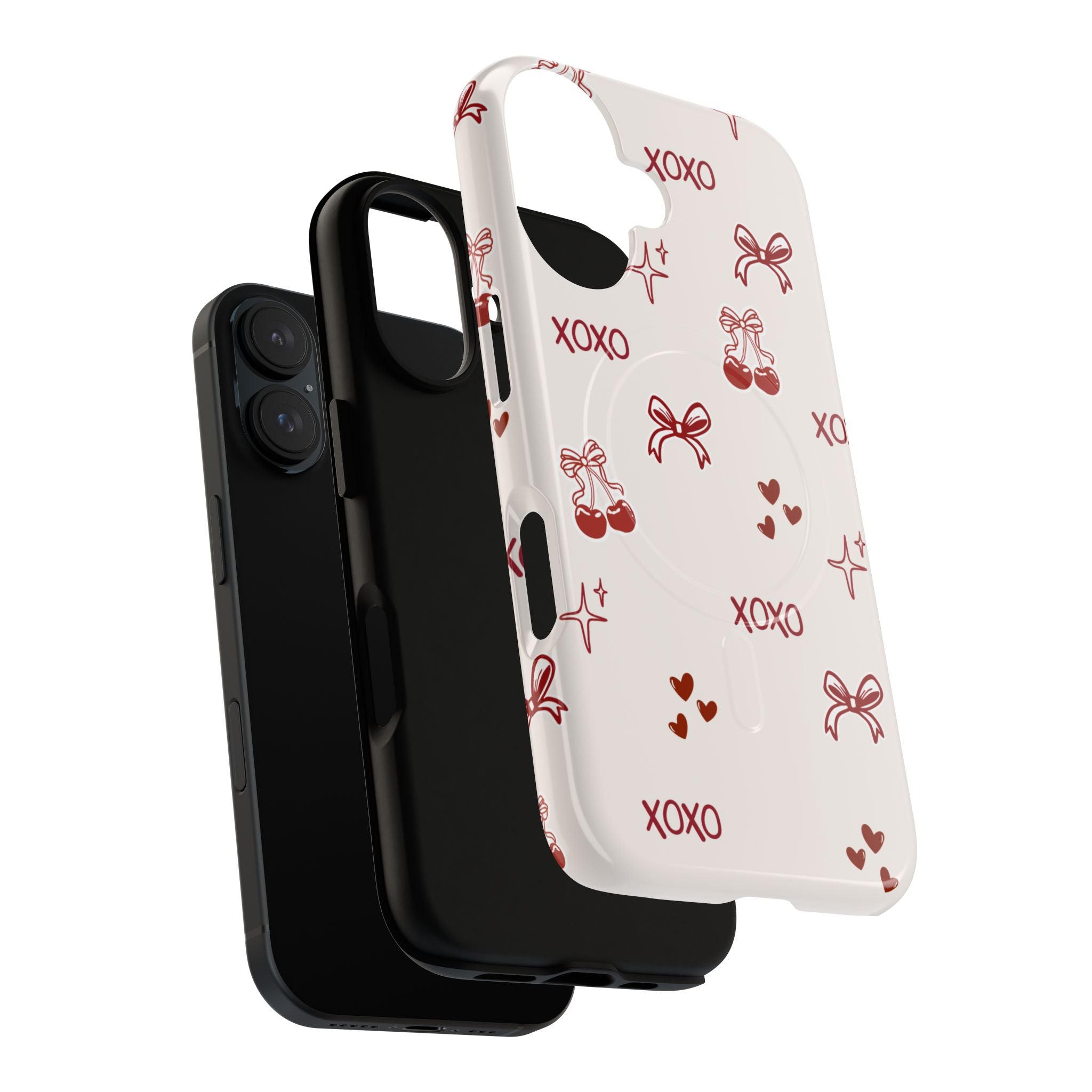 Pink Checker Heart Phone Case — Cute Protective Magnetic Case