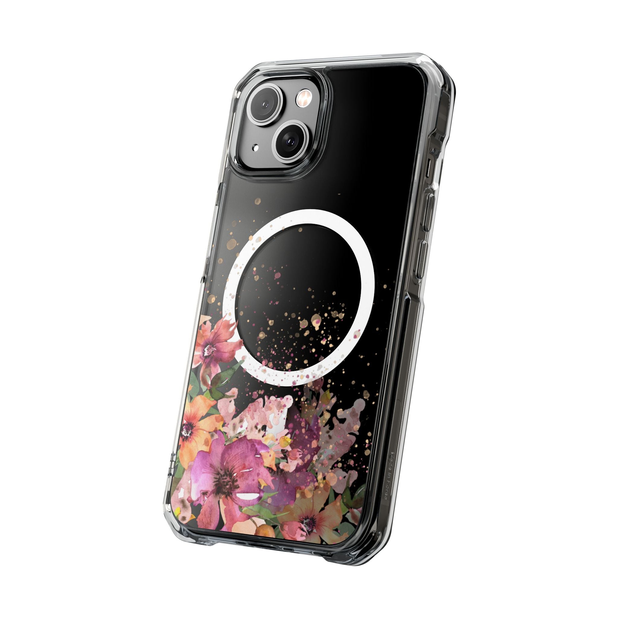 MagSafe Clear Phone Case — Pink Floral Protective Case