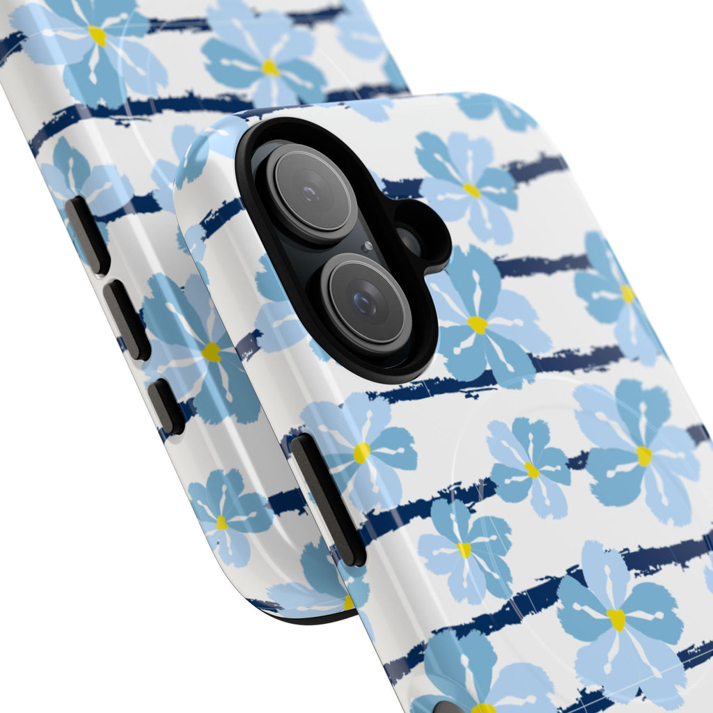 Floral Blue Tie-Dye Tough Magnetic Phone Case