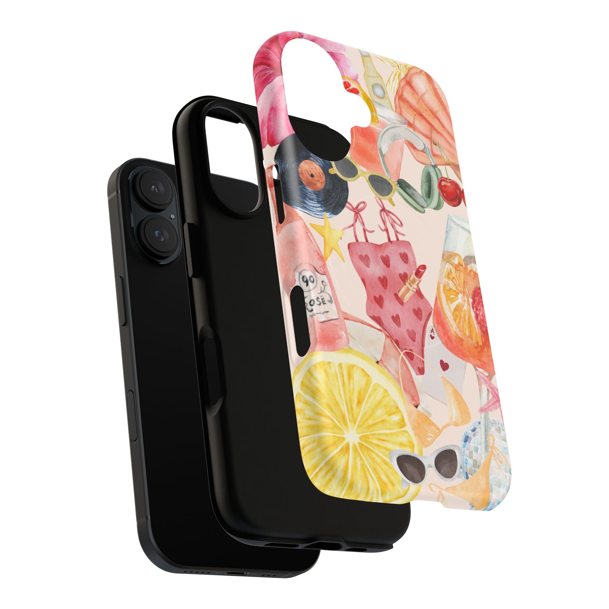 Tropical Summer Phone Case – Beach Drinks & Swimwear Magnetic Tough Case
