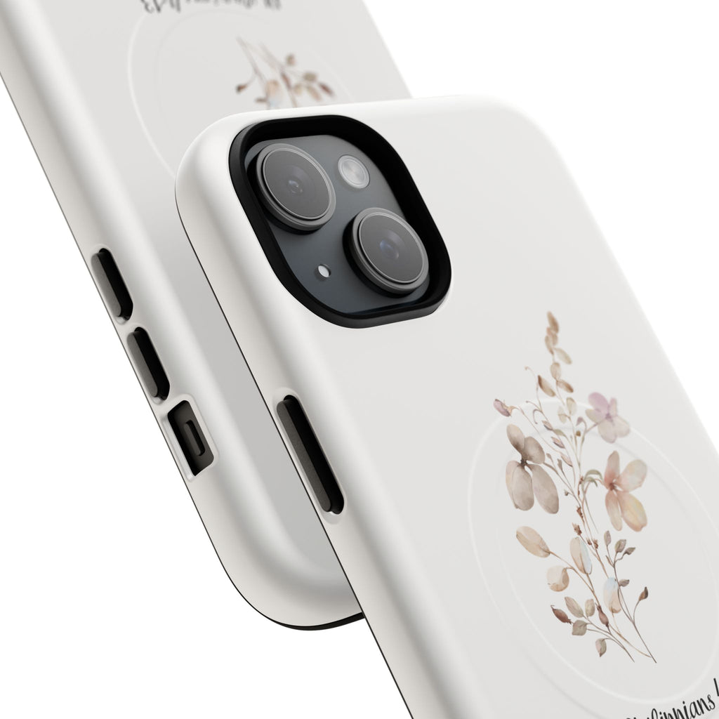 Floral Scripture Tough Magnetic Phone Case — “I Can Do All Things” Philippians 4:13