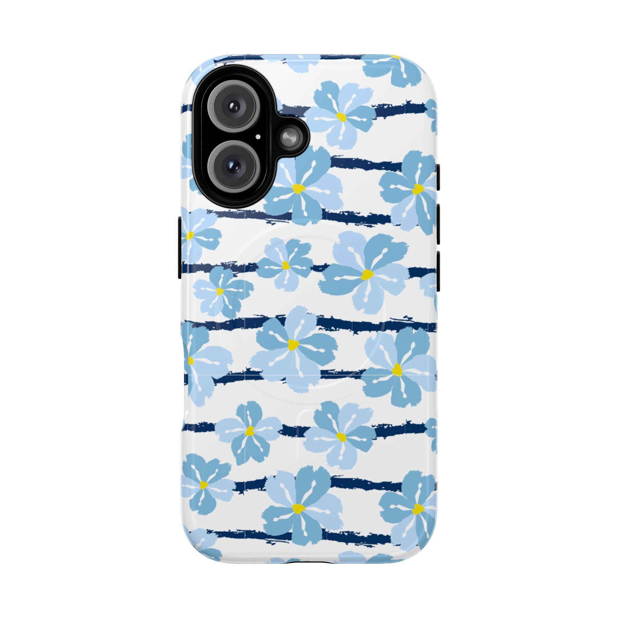 Floral Blue Tie-Dye Tough Magnetic Phone Case