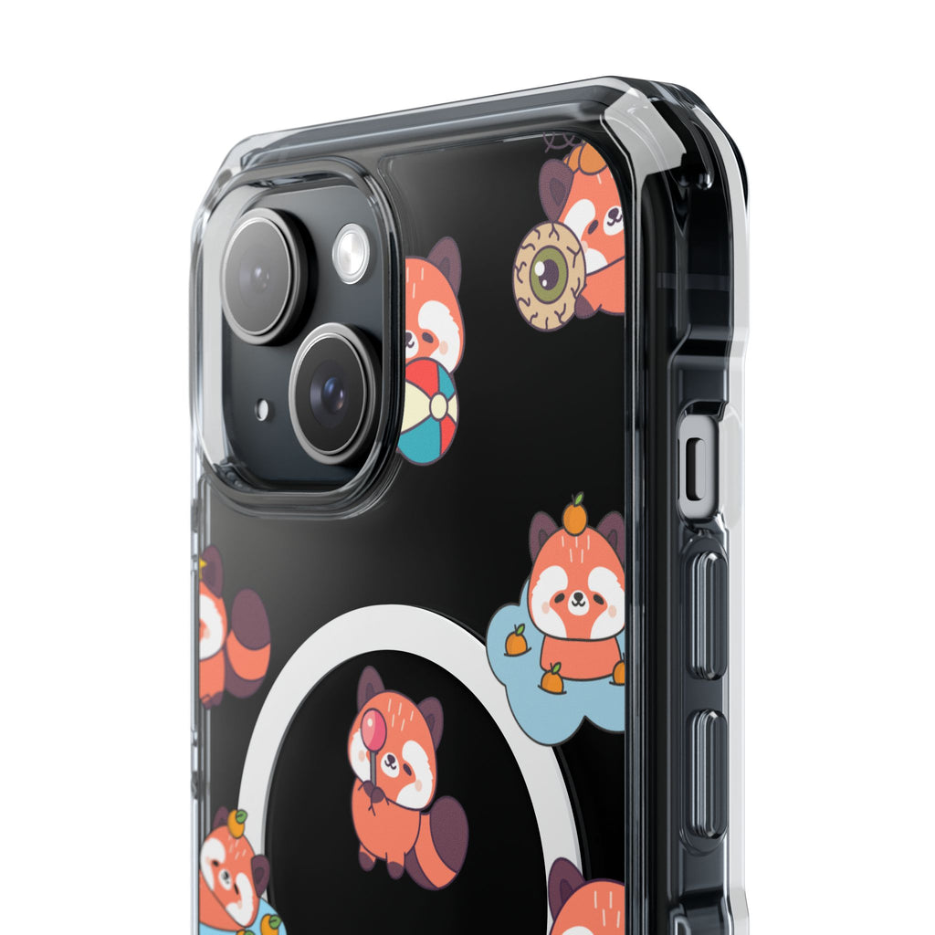 Red Panda Pattern Clear MagSafe Phone Case — Magnetic Protective Case