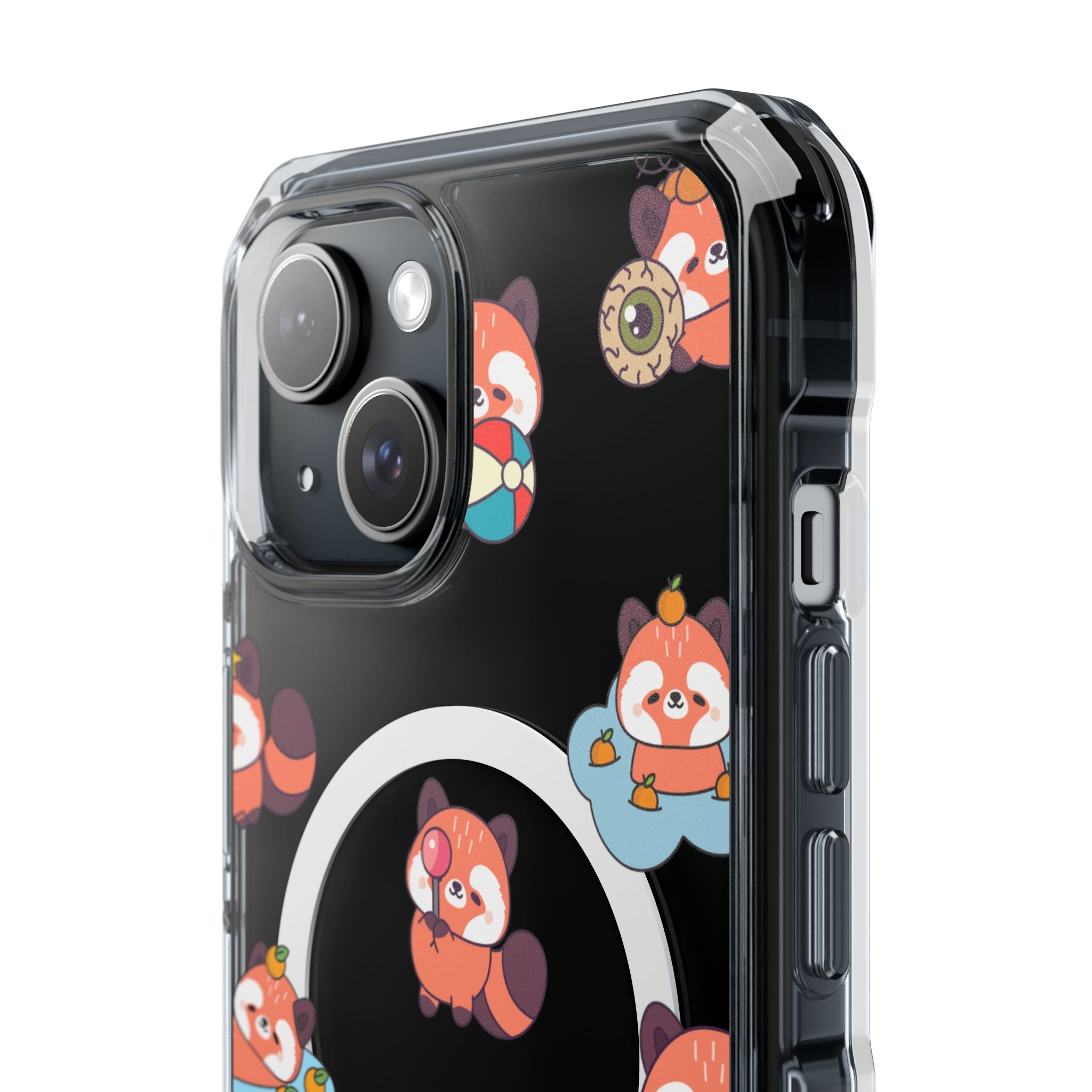Red Panda Pattern Clear MagSafe Phone Case — Magnetic Protective Case