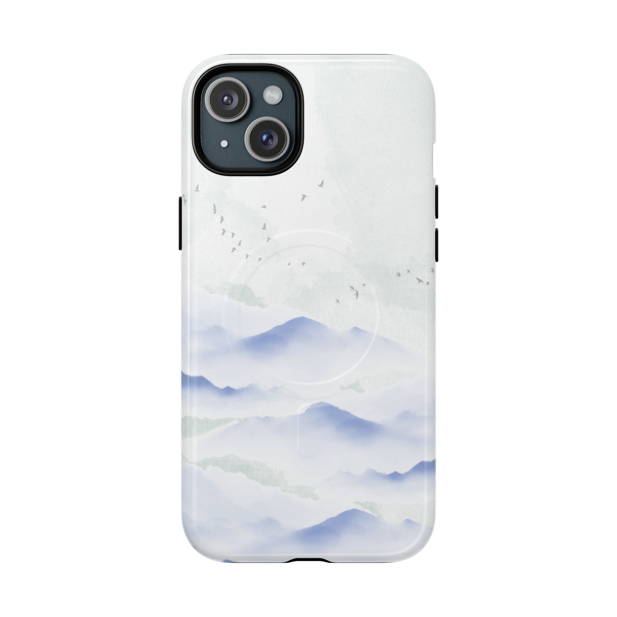 Magnetic Tough Phone Case — Serene Watercolor Mountain Design