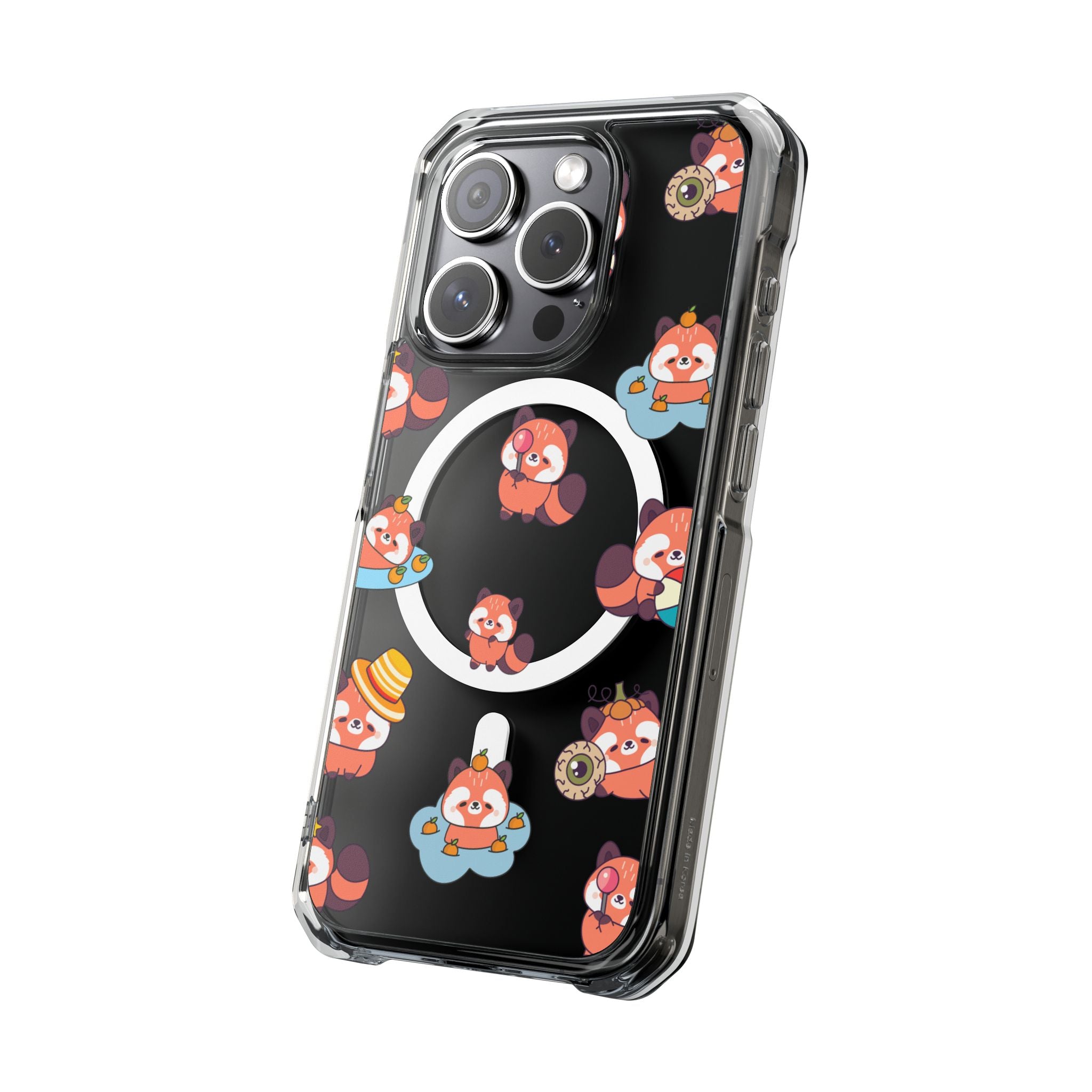 Red Panda Pattern Clear MagSafe Phone Case — Magnetic Protective Case