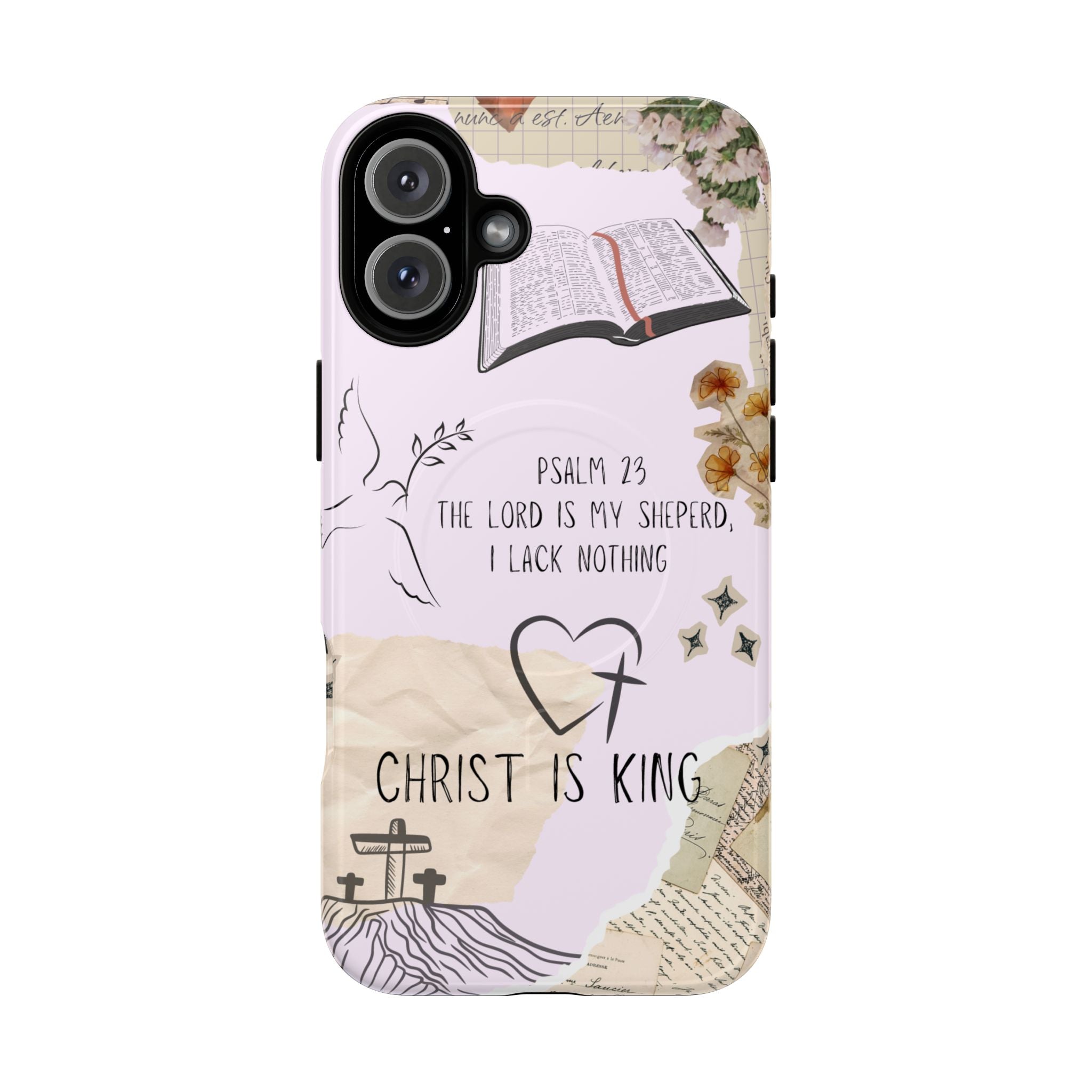 MagSafe Phone Case — "Christ Is King" Psalm 23 Tough Magnetic Case