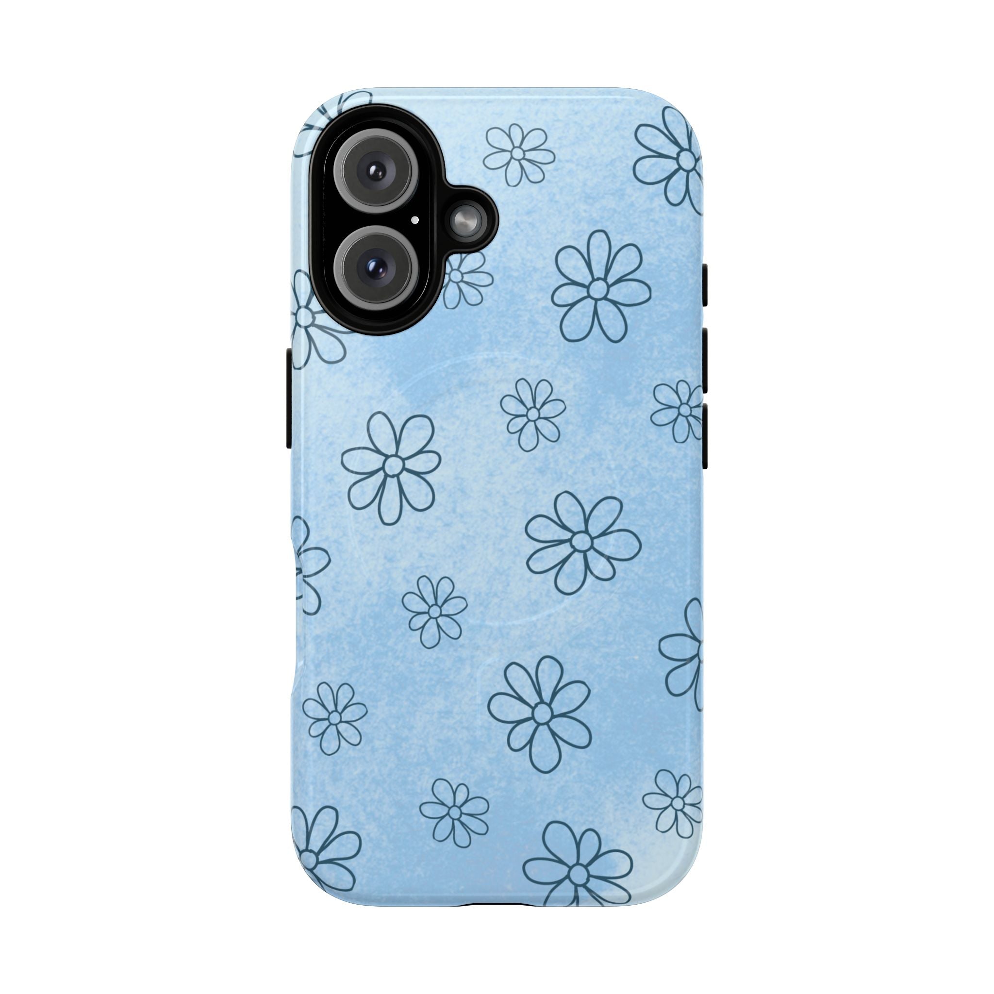 Blue Daisy Magnetic Tough Case — Floral Phone Case with Soft Watercolor Vibe