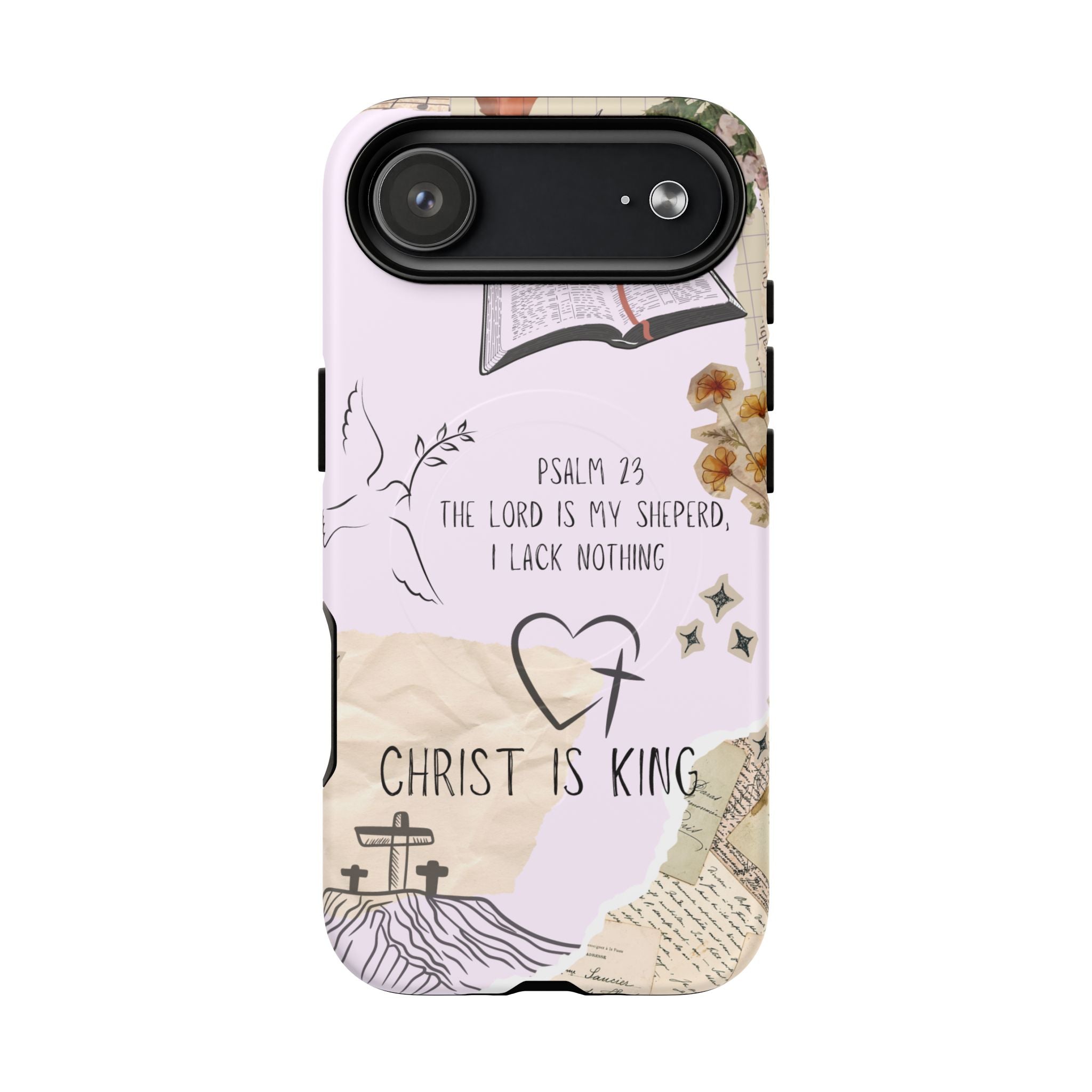 MagSafe Phone Case — "Christ Is King" Psalm 23 Tough Magnetic Case