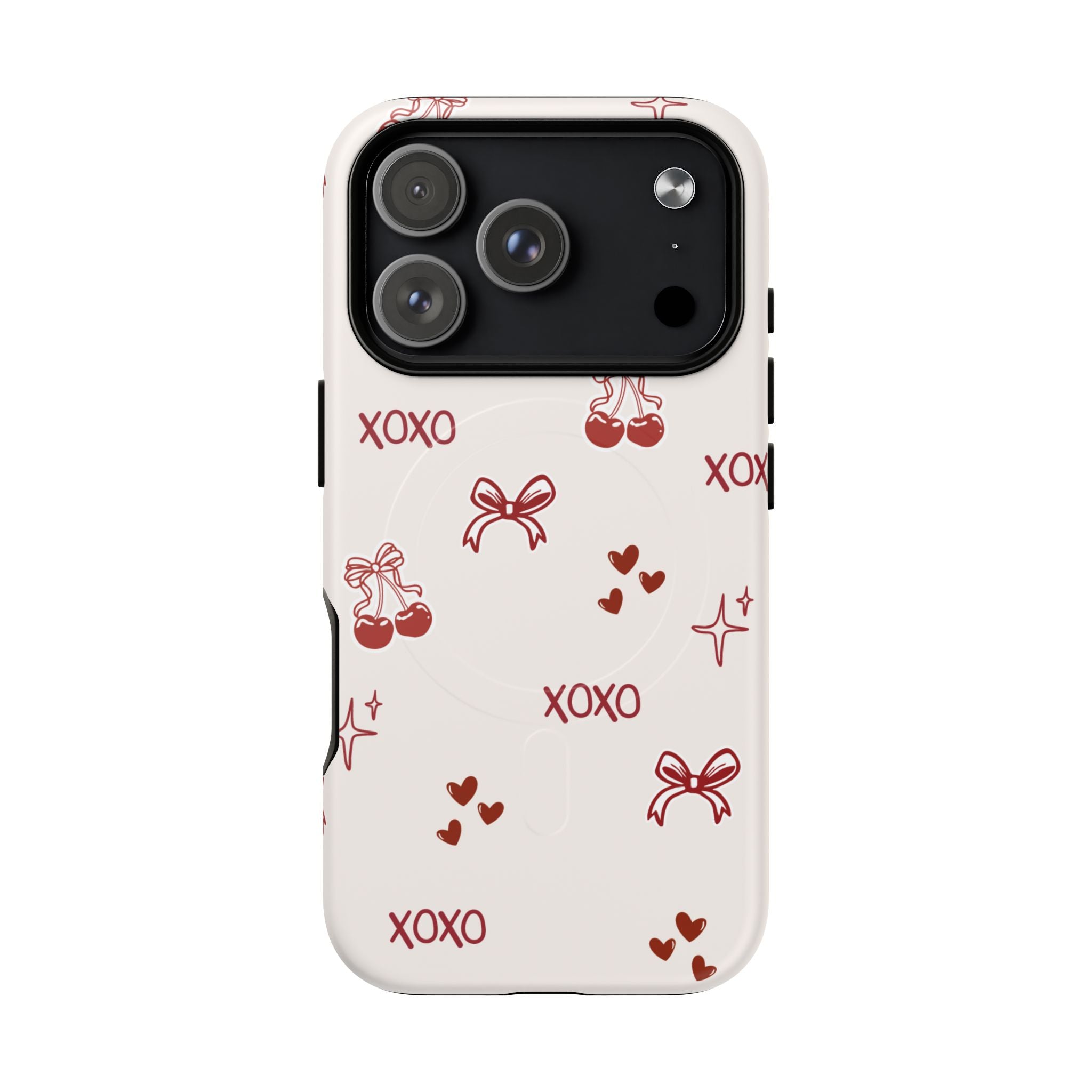 Pink Checker Heart Phone Case — Cute Protective Magnetic Case
