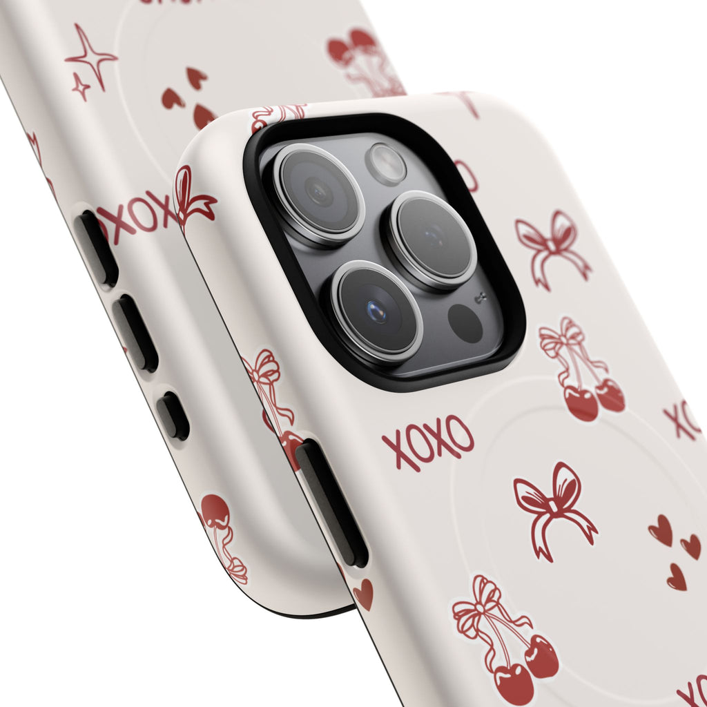 Pink Checker Heart Phone Case — Cute Protective Magnetic Case