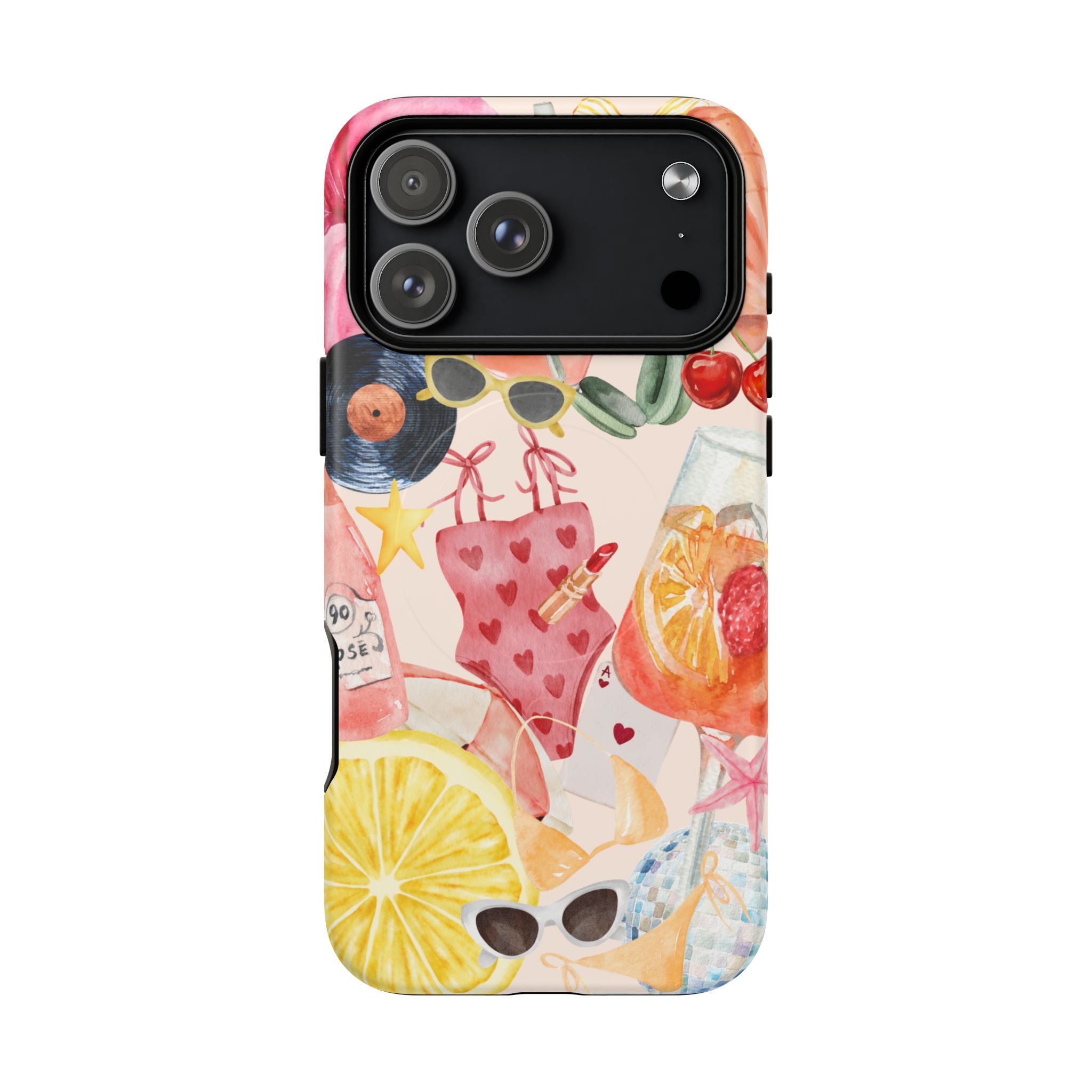 Tropical Summer Phone Case – Beach Drinks & Swimwear Magnetic Tough Case