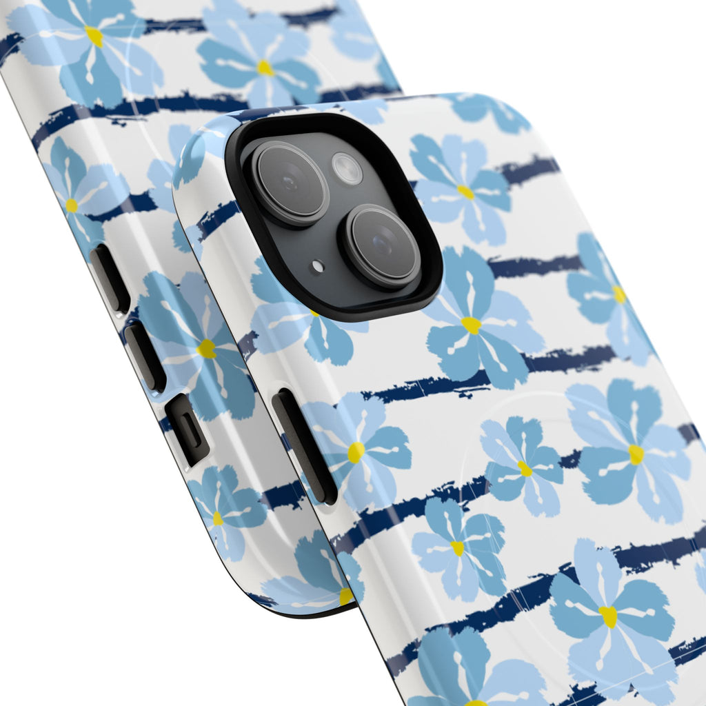 Floral Blue Tie-Dye Tough Magnetic Phone Case