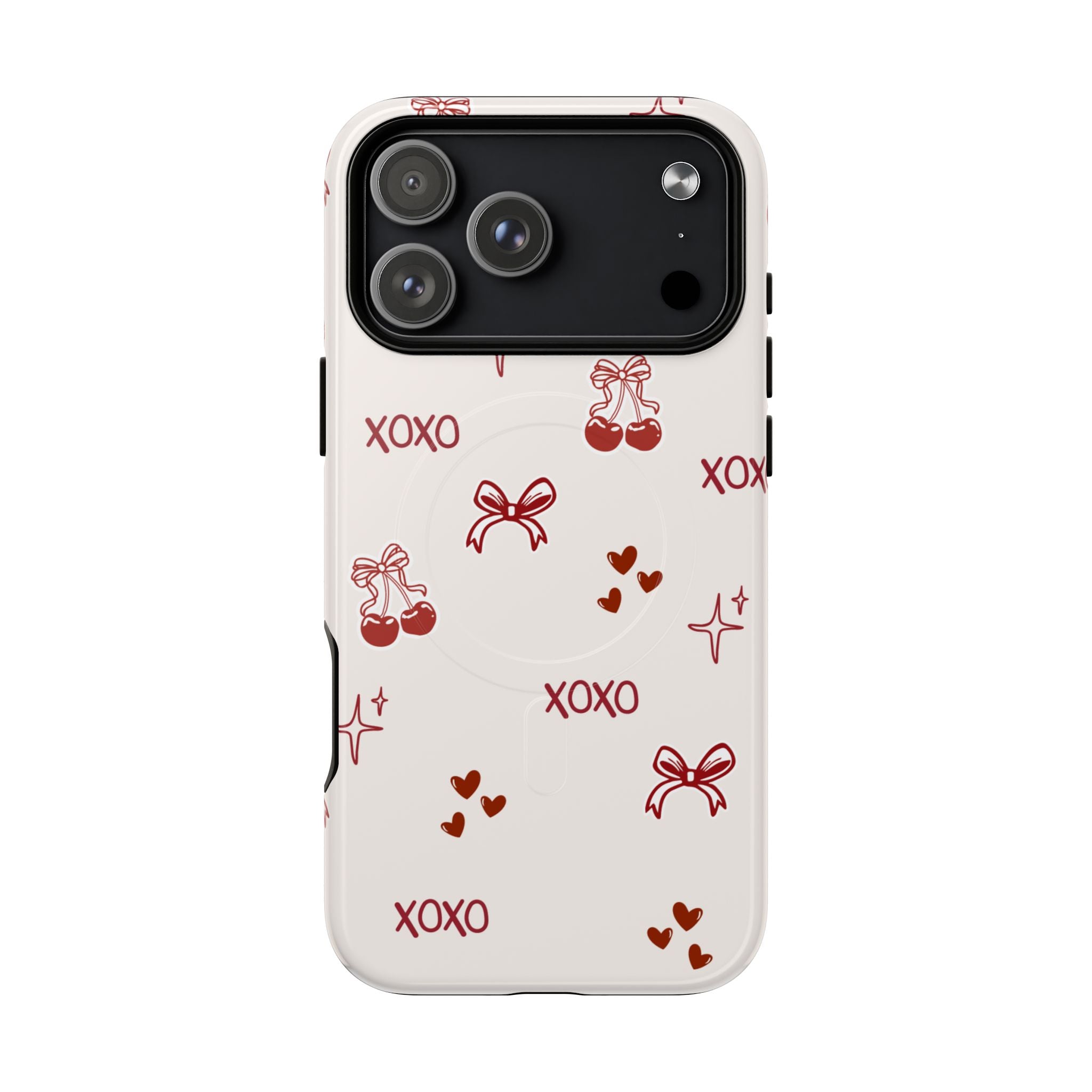 Pink Checker Heart Phone Case — Cute Protective Magnetic Case