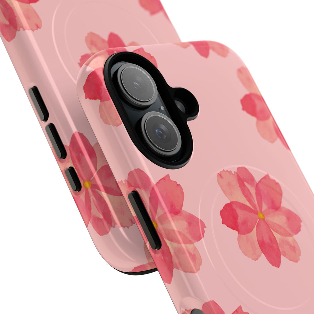 Pink Floral Tough Magnetic Phone Case — Sakura Blossom Protective Cover