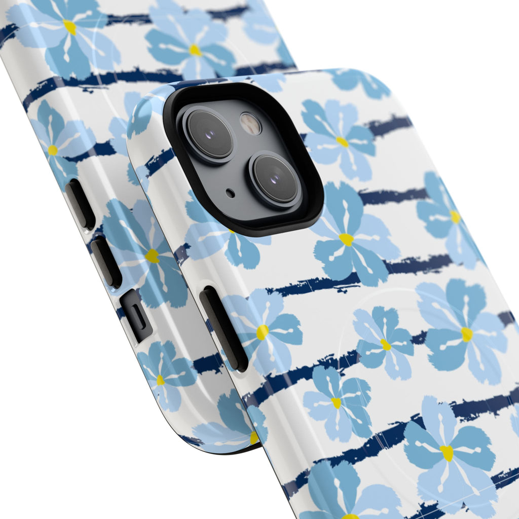 Floral Blue Tie-Dye Tough Magnetic Phone Case