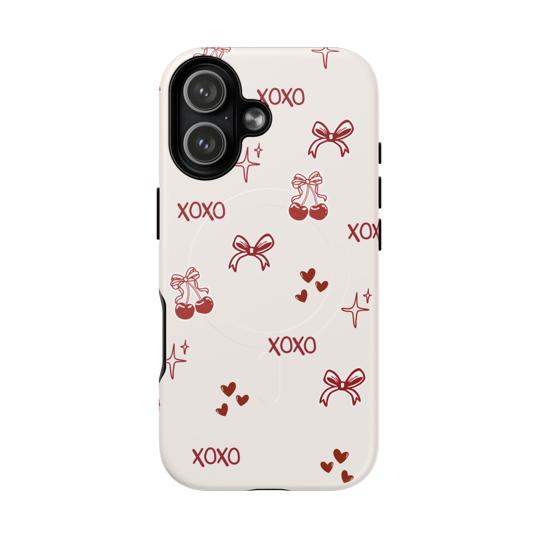 Pink Checker Heart Phone Case — Cute Protective Magnetic Case