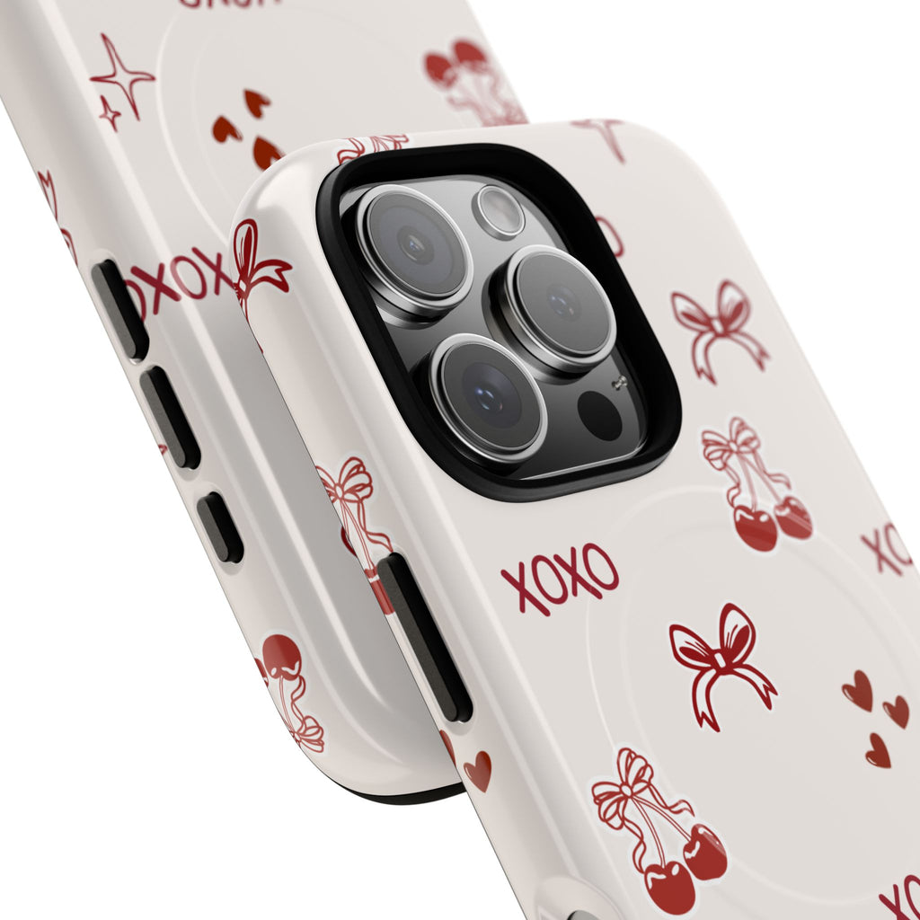 Pink Checker Heart Phone Case — Cute Protective Magnetic Case