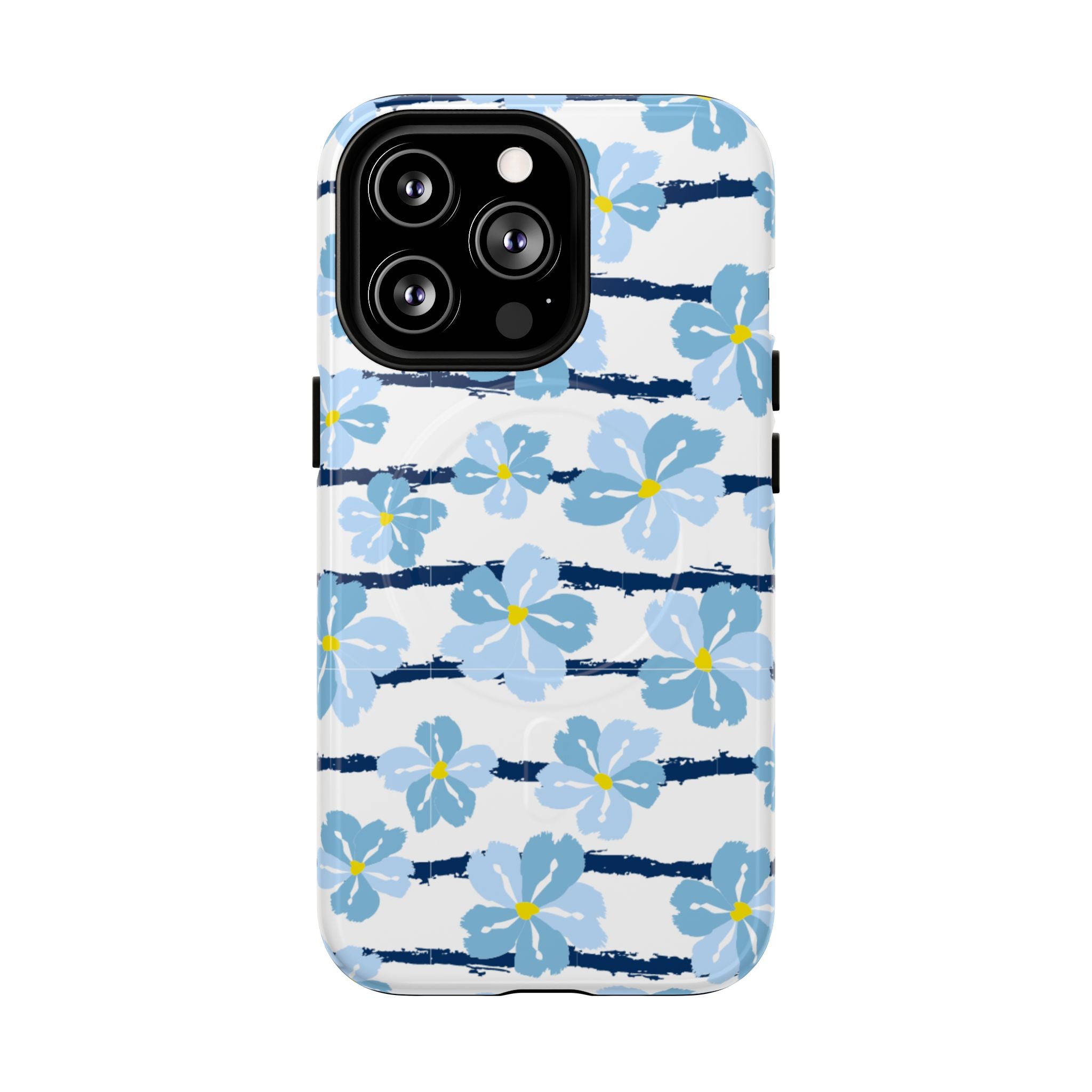 Floral Blue Tie-Dye Tough Magnetic Phone Case
