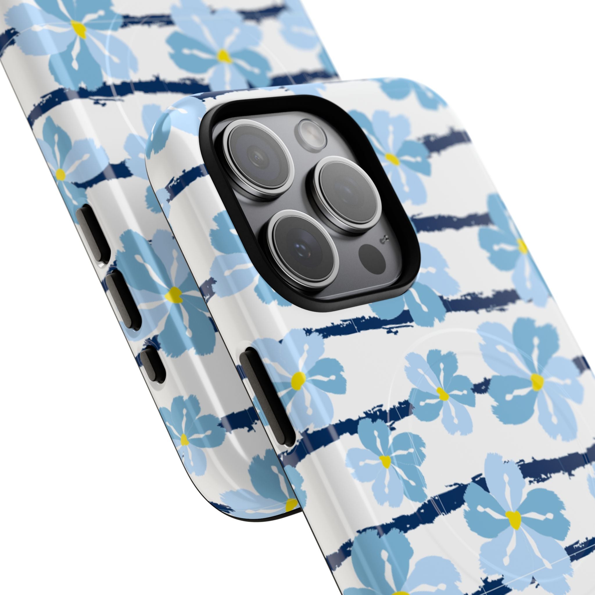 Floral Blue Tie-Dye Tough Magnetic Phone Case