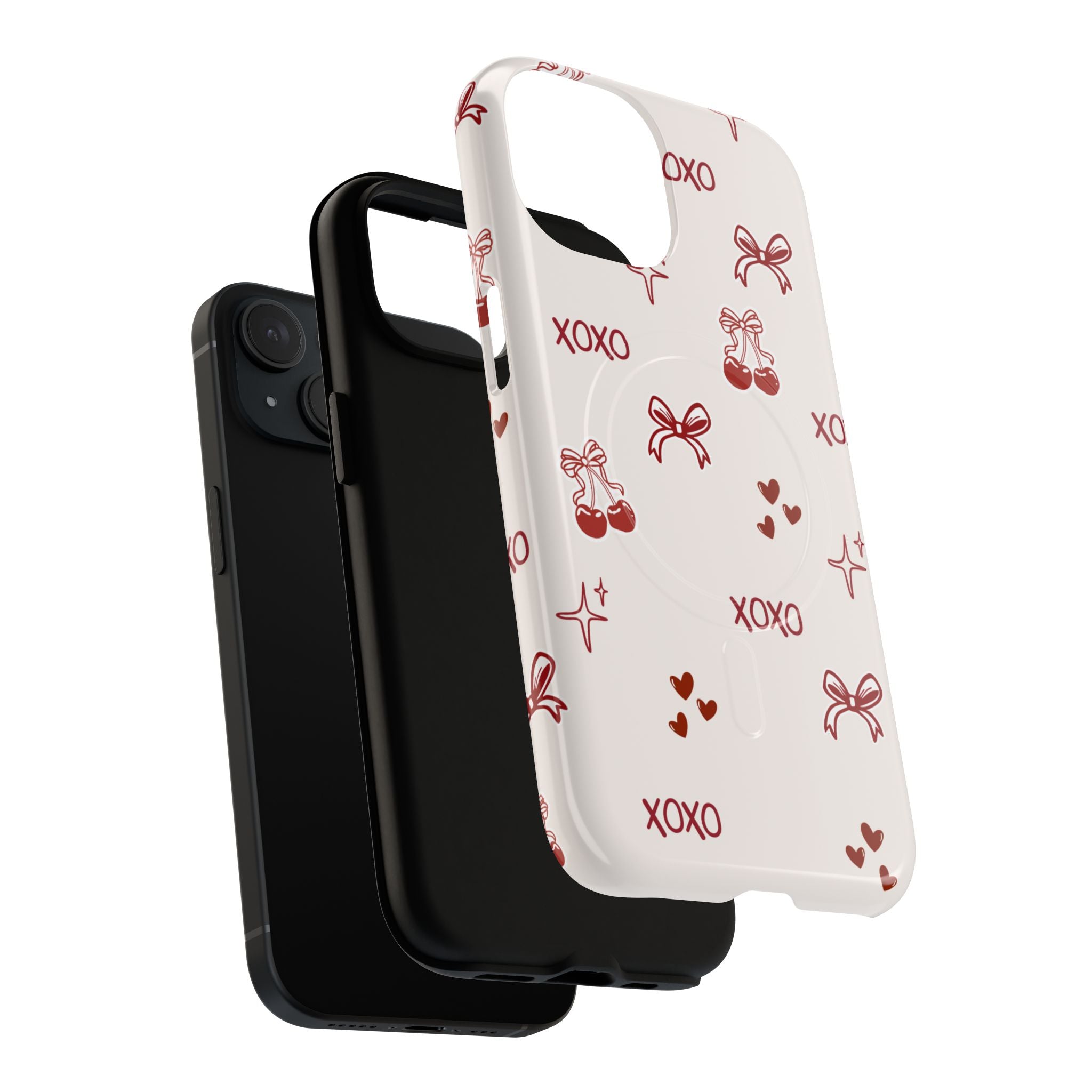 Pink Checker Heart Phone Case — Cute Protective Magnetic Case