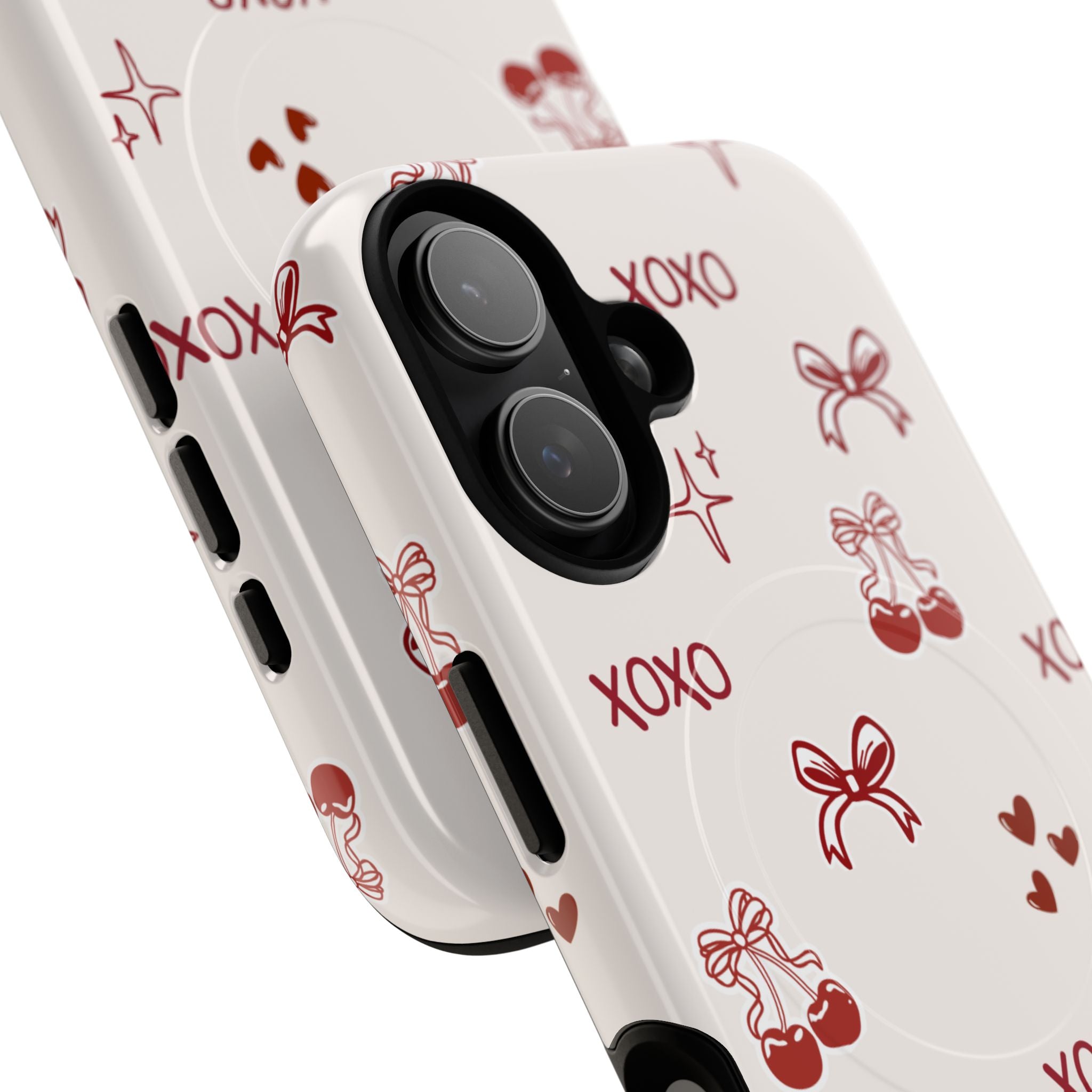 Pink Checker Heart Phone Case — Cute Protective Magnetic Case