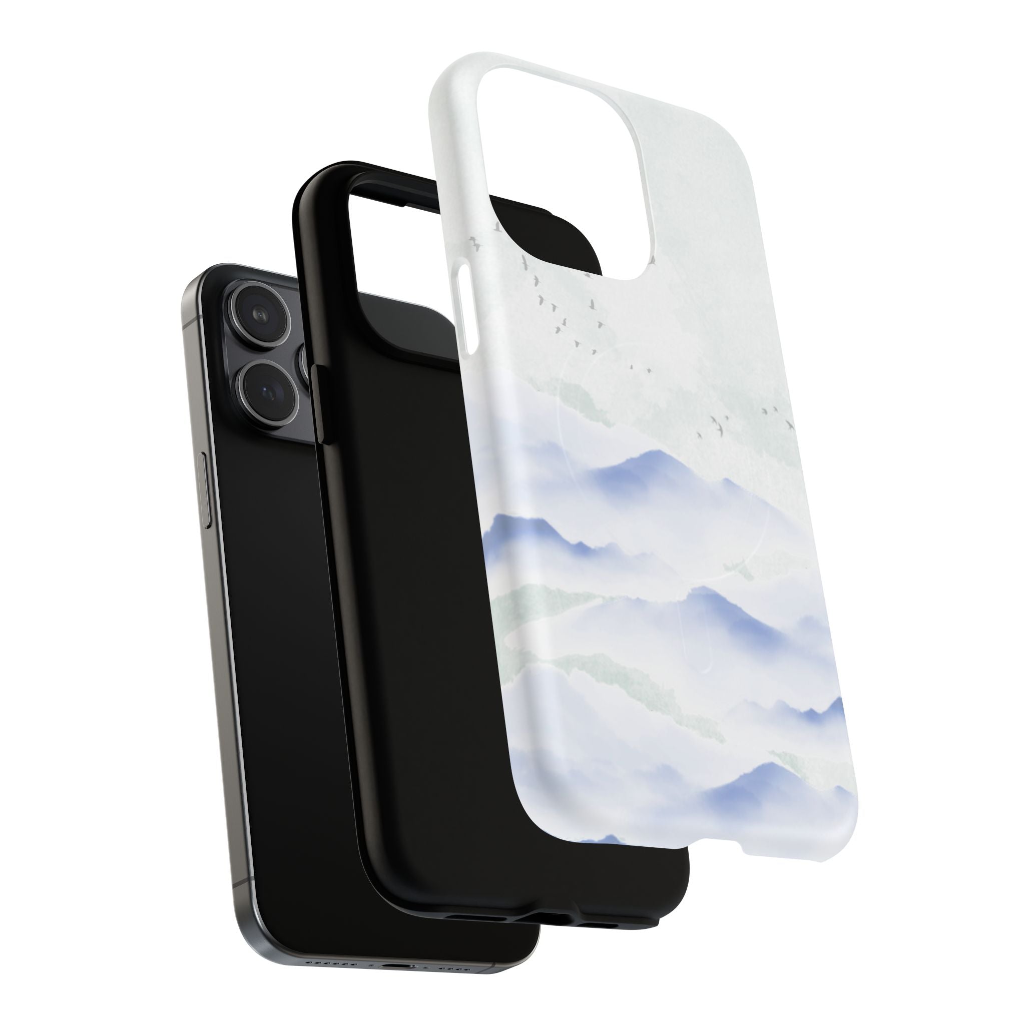Magnetic Tough Phone Case — Serene Watercolor Mountain Design