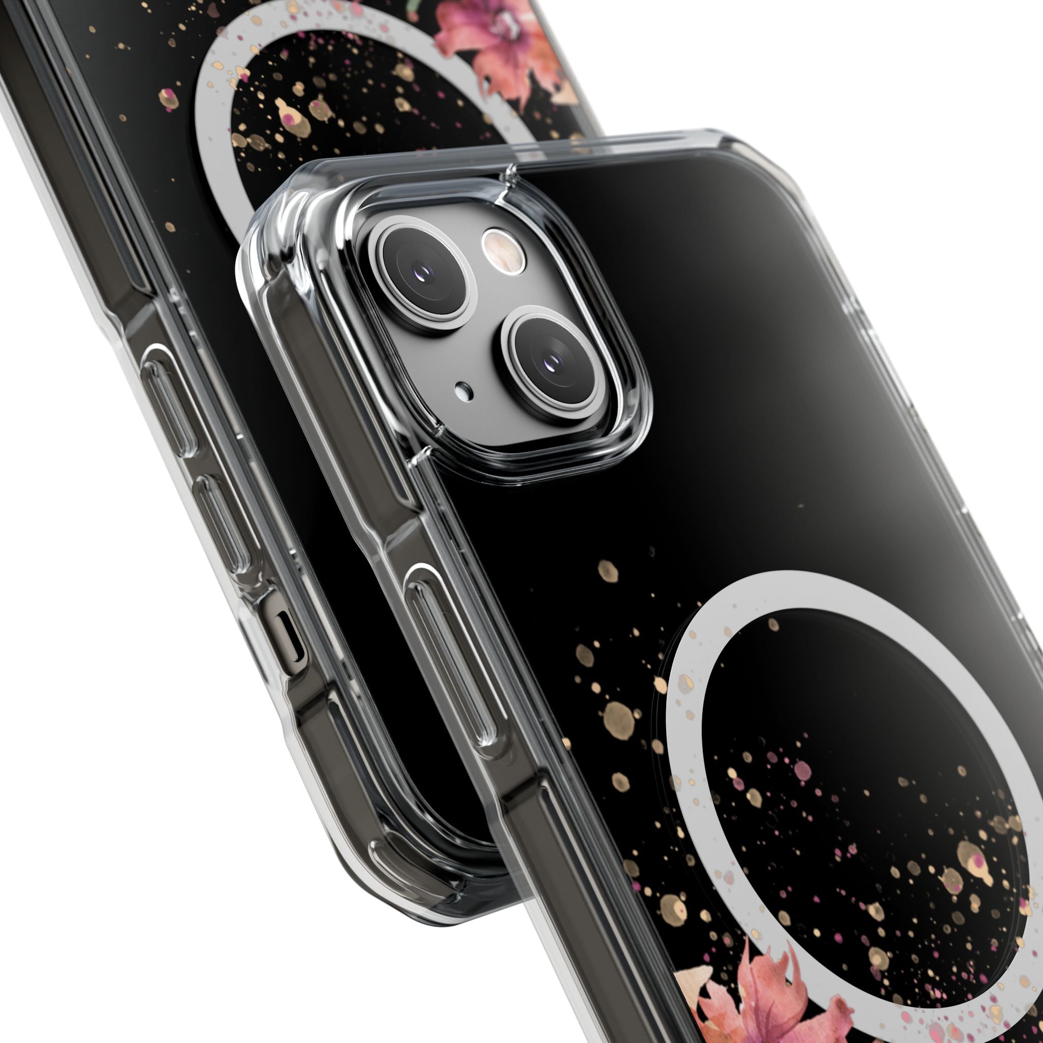 MagSafe Clear Phone Case — Pink Floral Protective Case