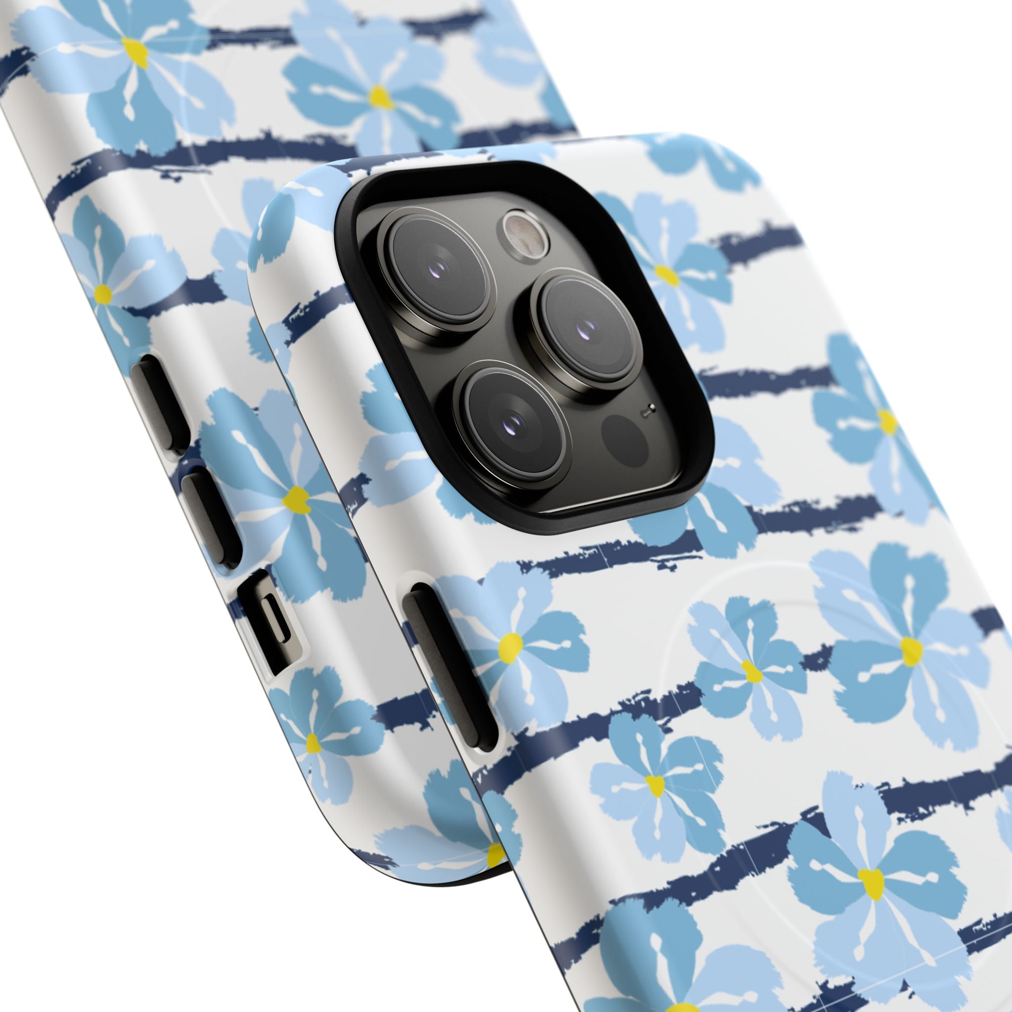 Floral Blue Tie-Dye Tough Magnetic Phone Case