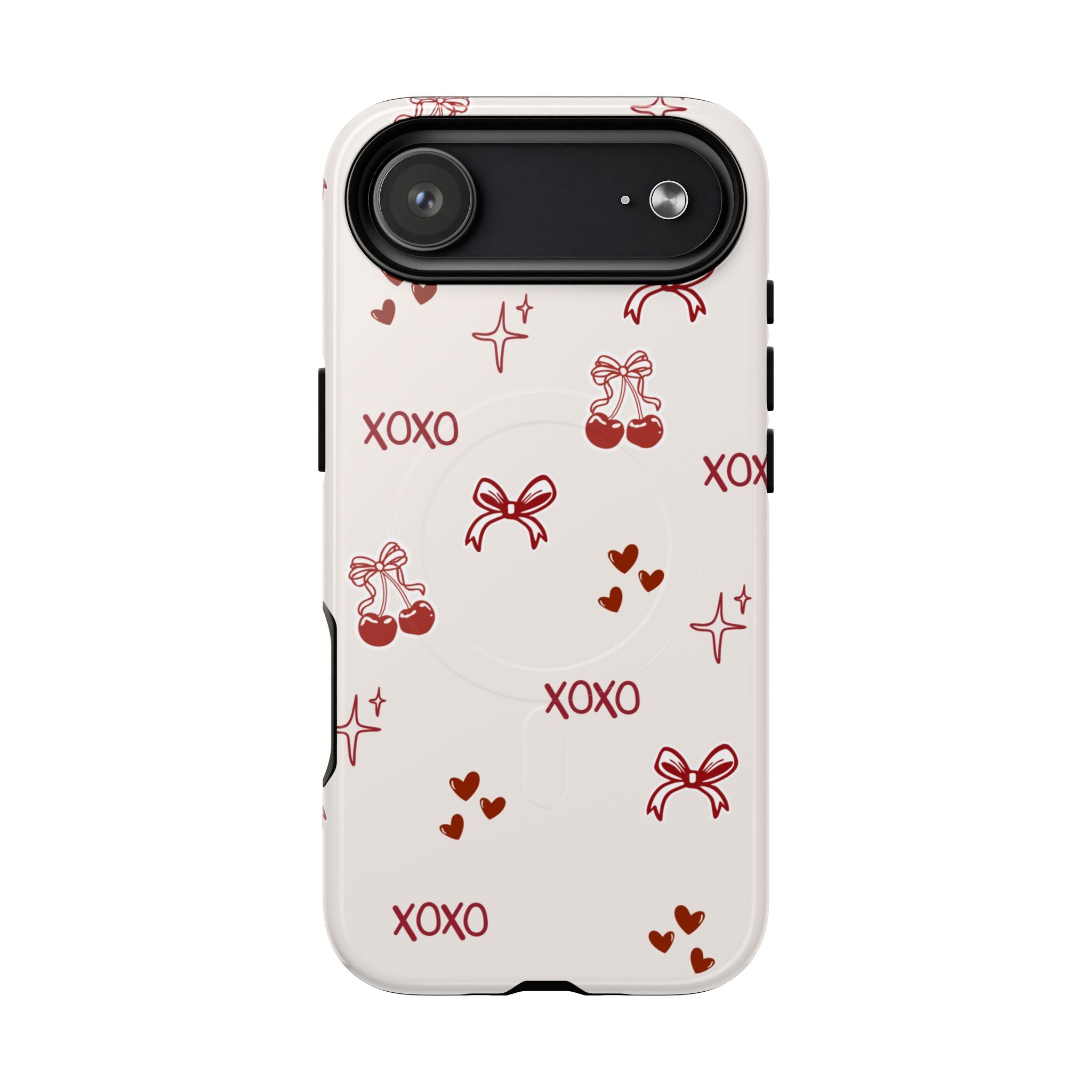 Pink Checker Heart Phone Case — Cute Protective Magnetic Case