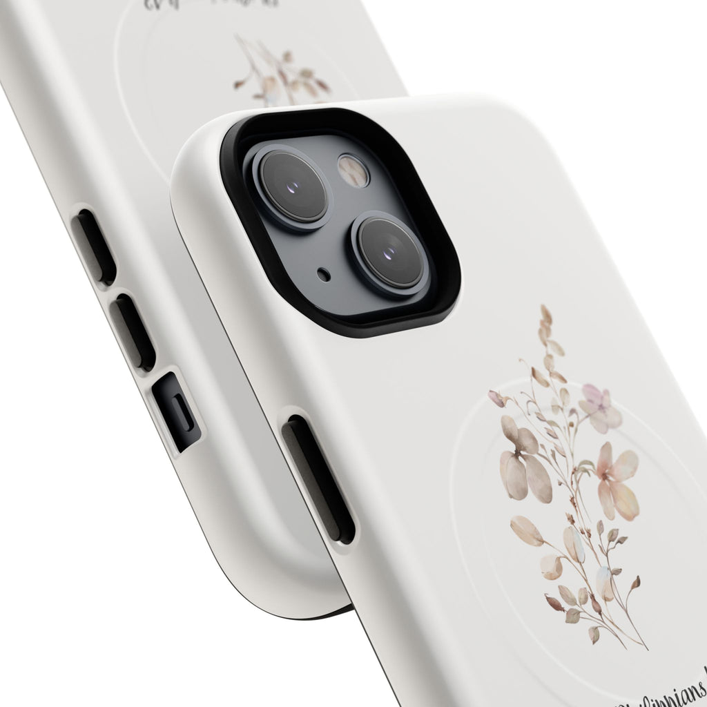 Floral Scripture Tough Magnetic Phone Case — “I Can Do All Things” Philippians 4:13