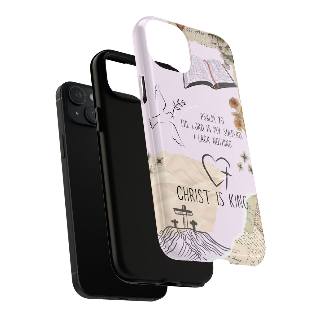 MagSafe Phone Case — "Christ Is King" Psalm 23 Tough Magnetic Case