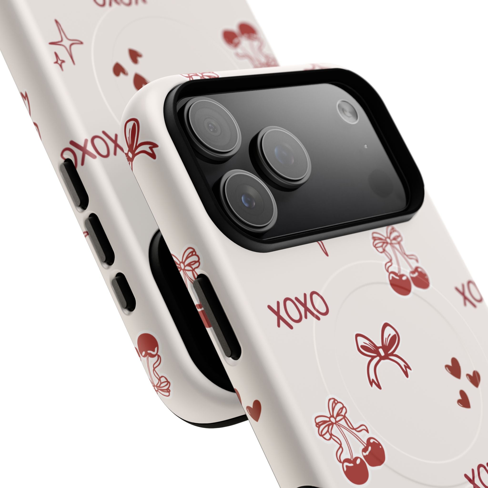 Pink Checker Heart Phone Case — Cute Protective Magnetic Case