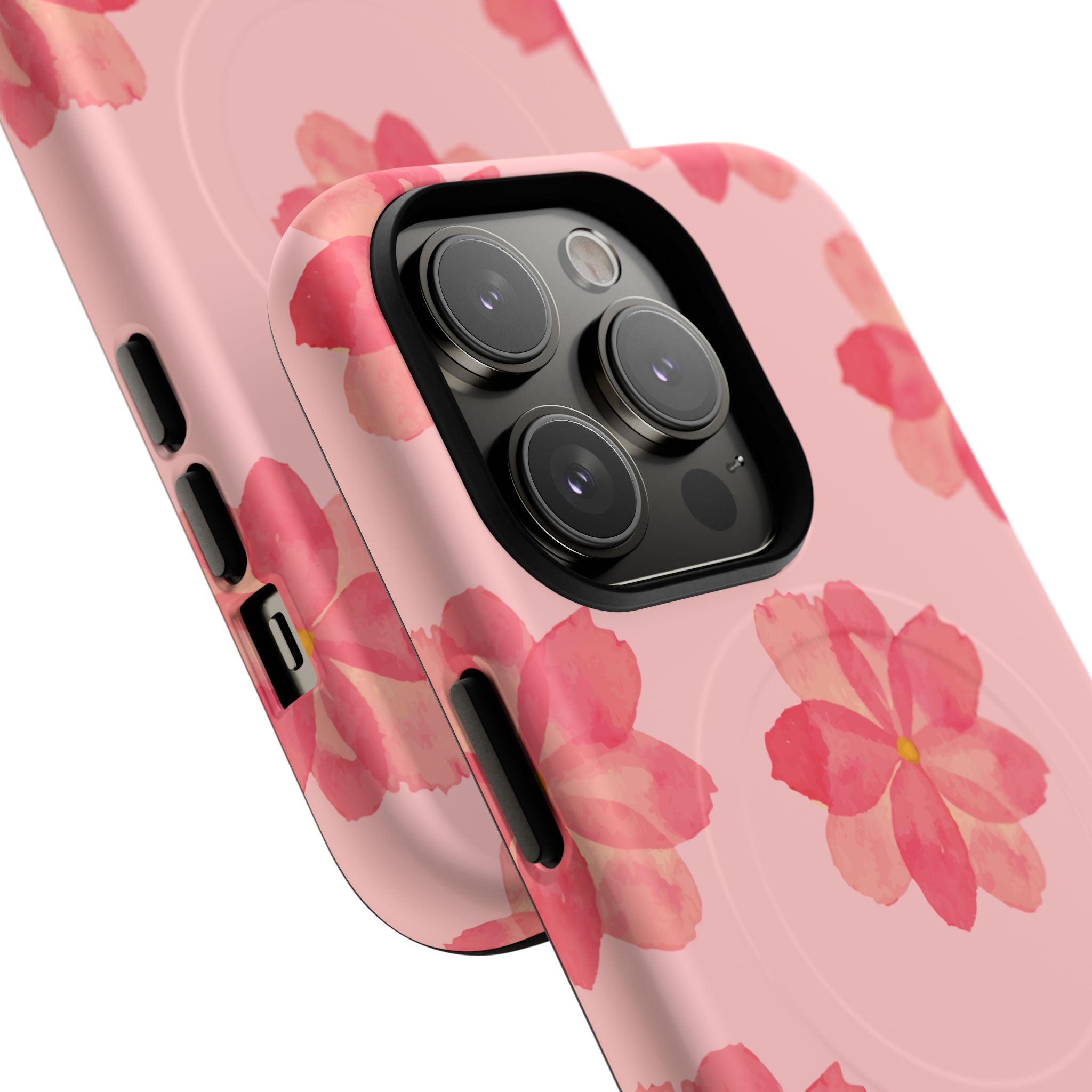 Pink Floral Tough Magnetic Phone Case — Sakura Blossom Protective Cover