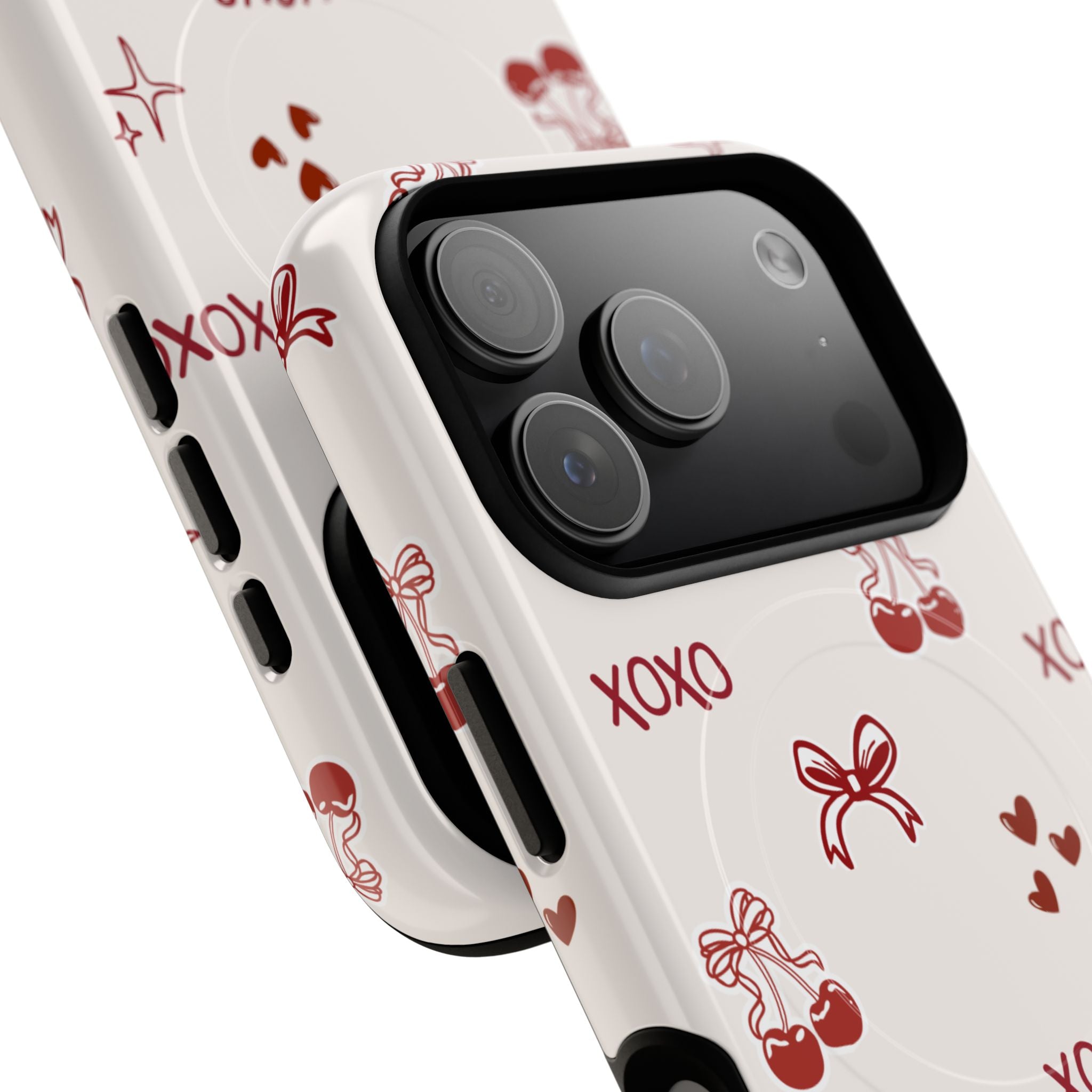 Pink Checker Heart Phone Case — Cute Protective Magnetic Case