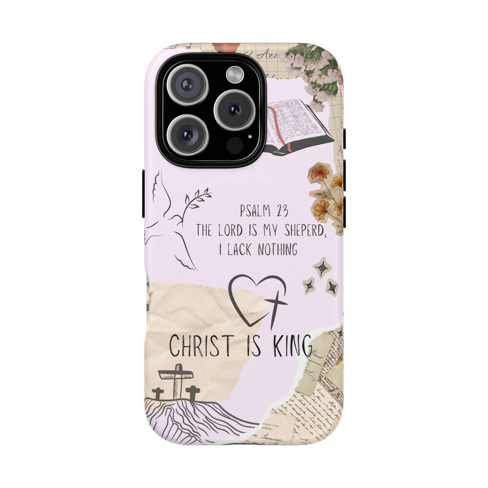 MagSafe Phone Case — "Christ Is King" Psalm 23 Tough Magnetic Case