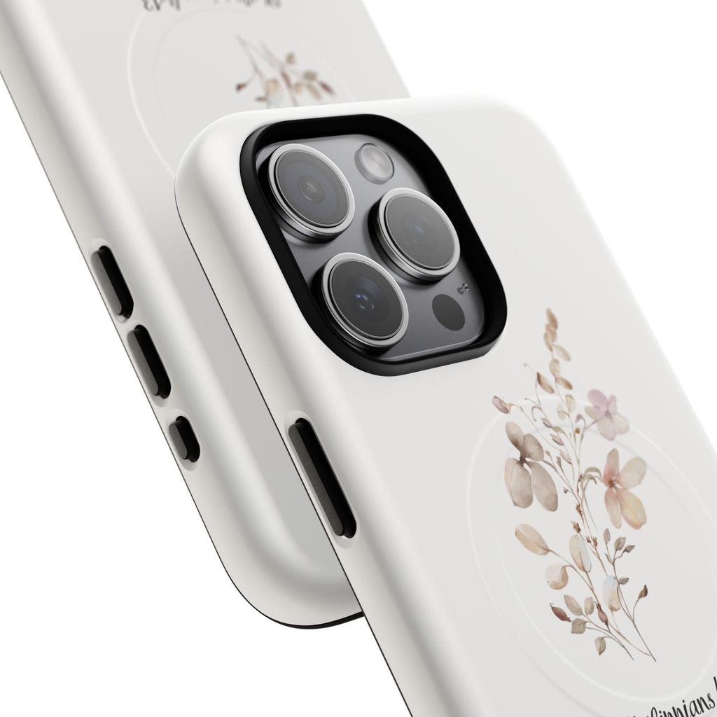 Floral Scripture Tough Magnetic Phone Case — “I Can Do All Things” Philippians 4:13