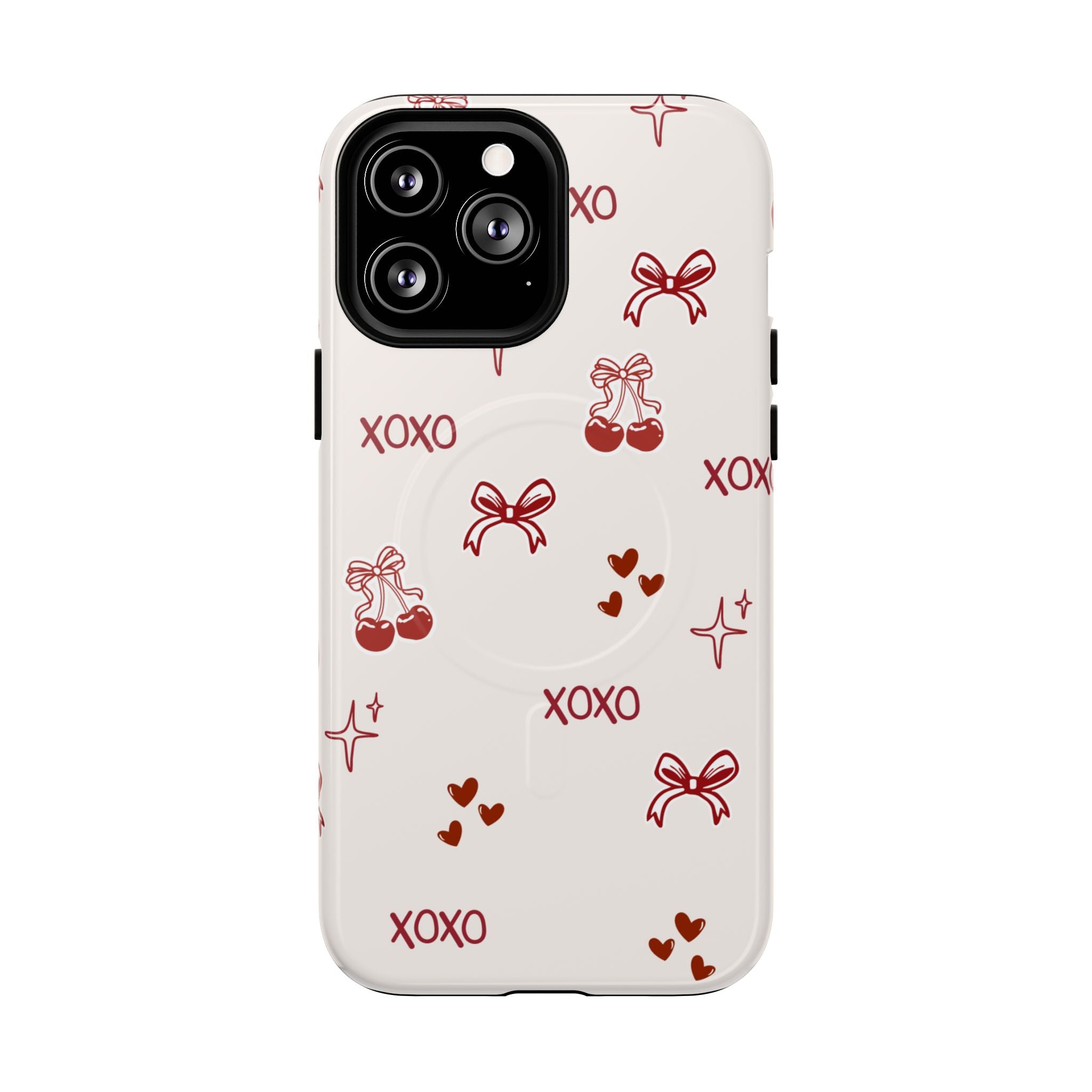 Pink Checker Heart Phone Case — Cute Protective Magnetic Case