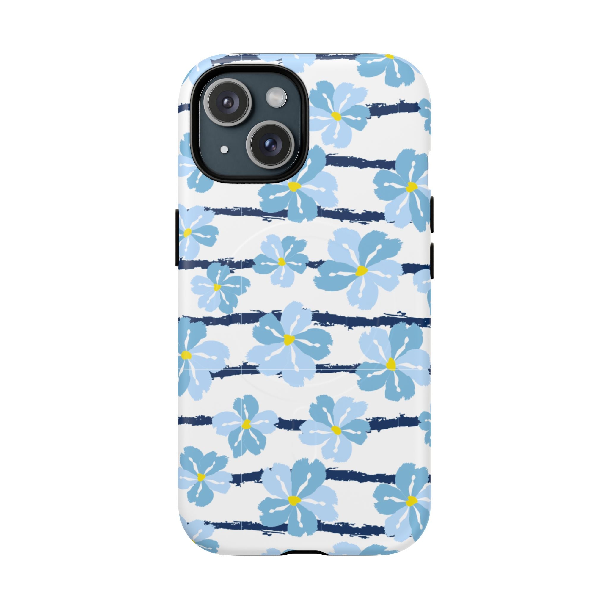 Floral Blue Tie-Dye Tough Magnetic Phone Case