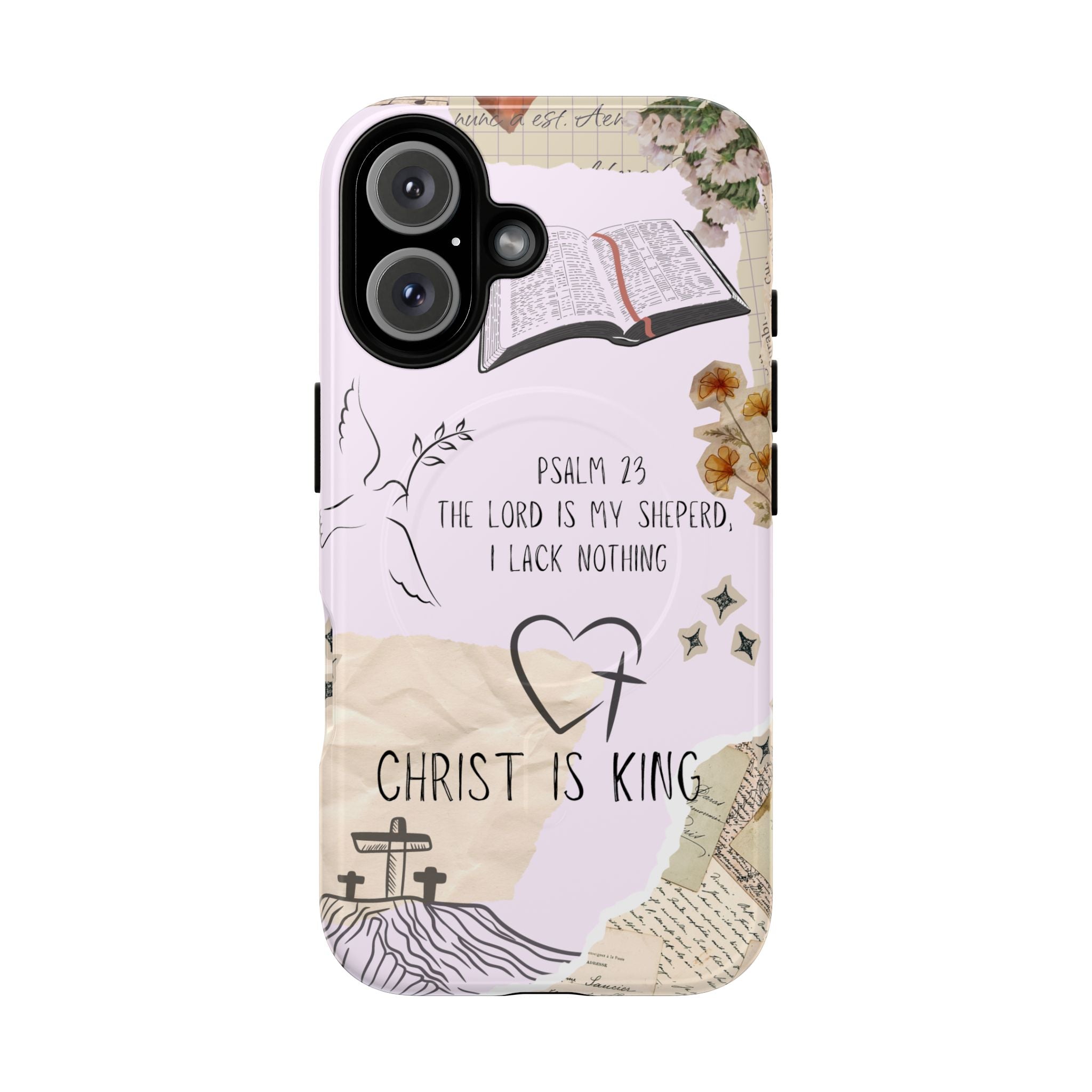MagSafe Phone Case — "Christ Is King" Psalm 23 Tough Magnetic Case