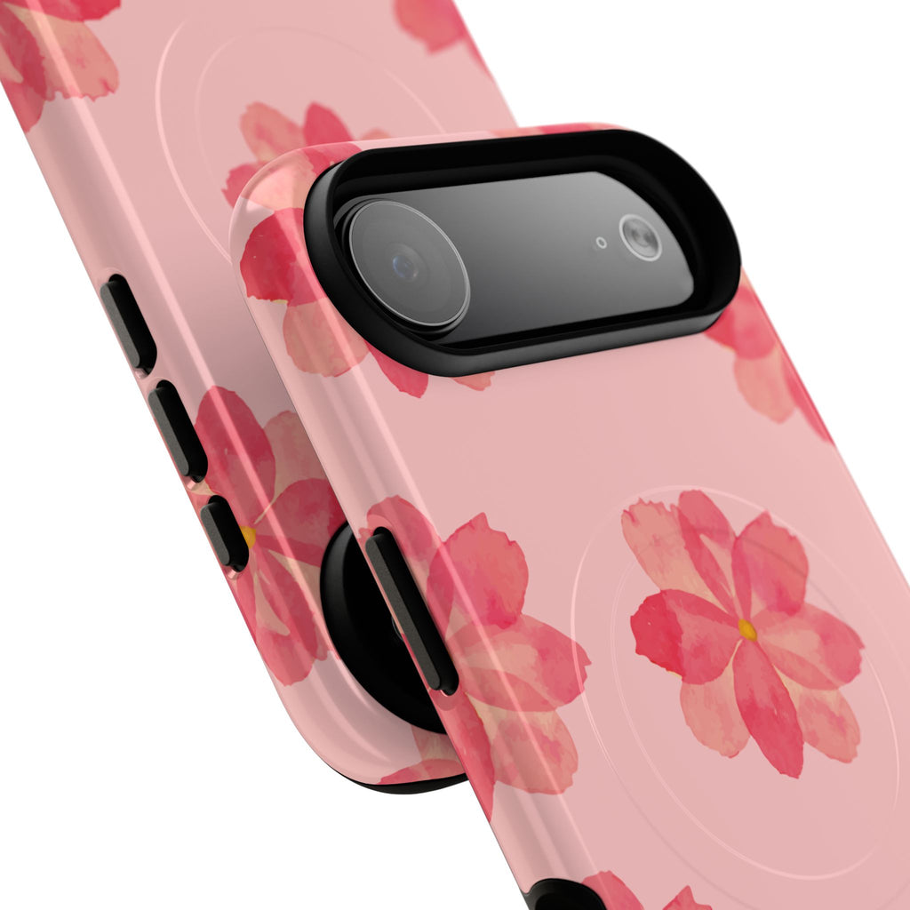 Pink Floral Tough Magnetic Phone Case — Sakura Blossom Protective Cover