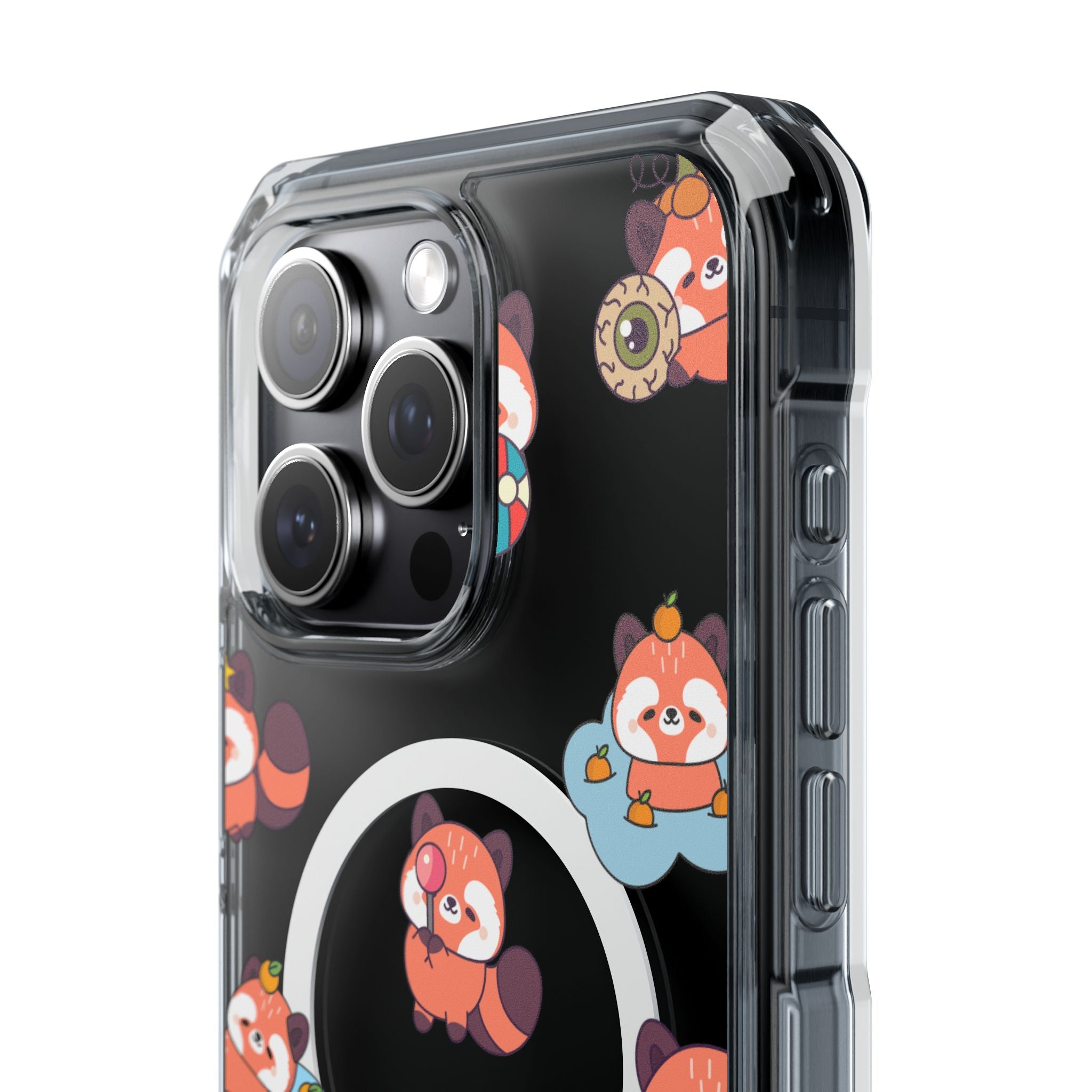 Red Panda Pattern Clear MagSafe Phone Case — Magnetic Protective Case