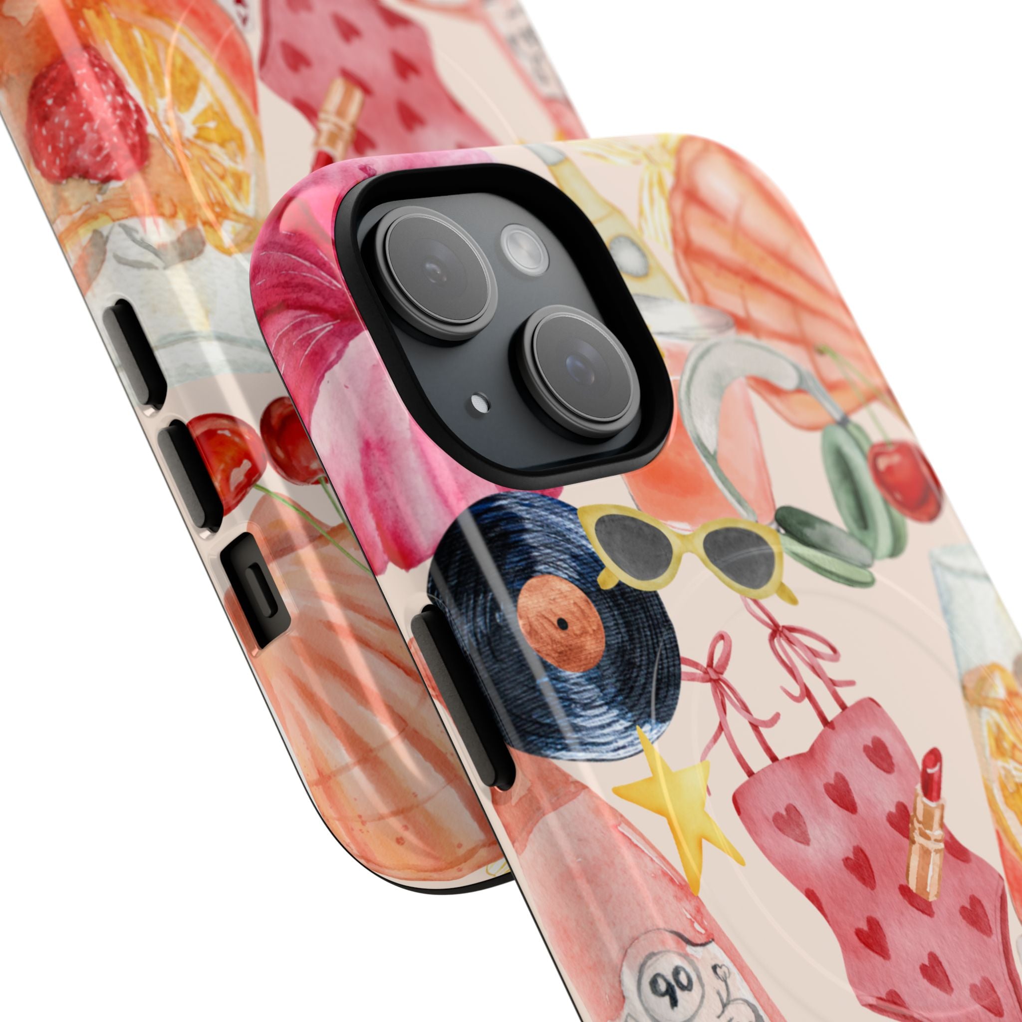 Tropical Summer Phone Case – Beach Drinks & Swimwear Magnetic Tough Case