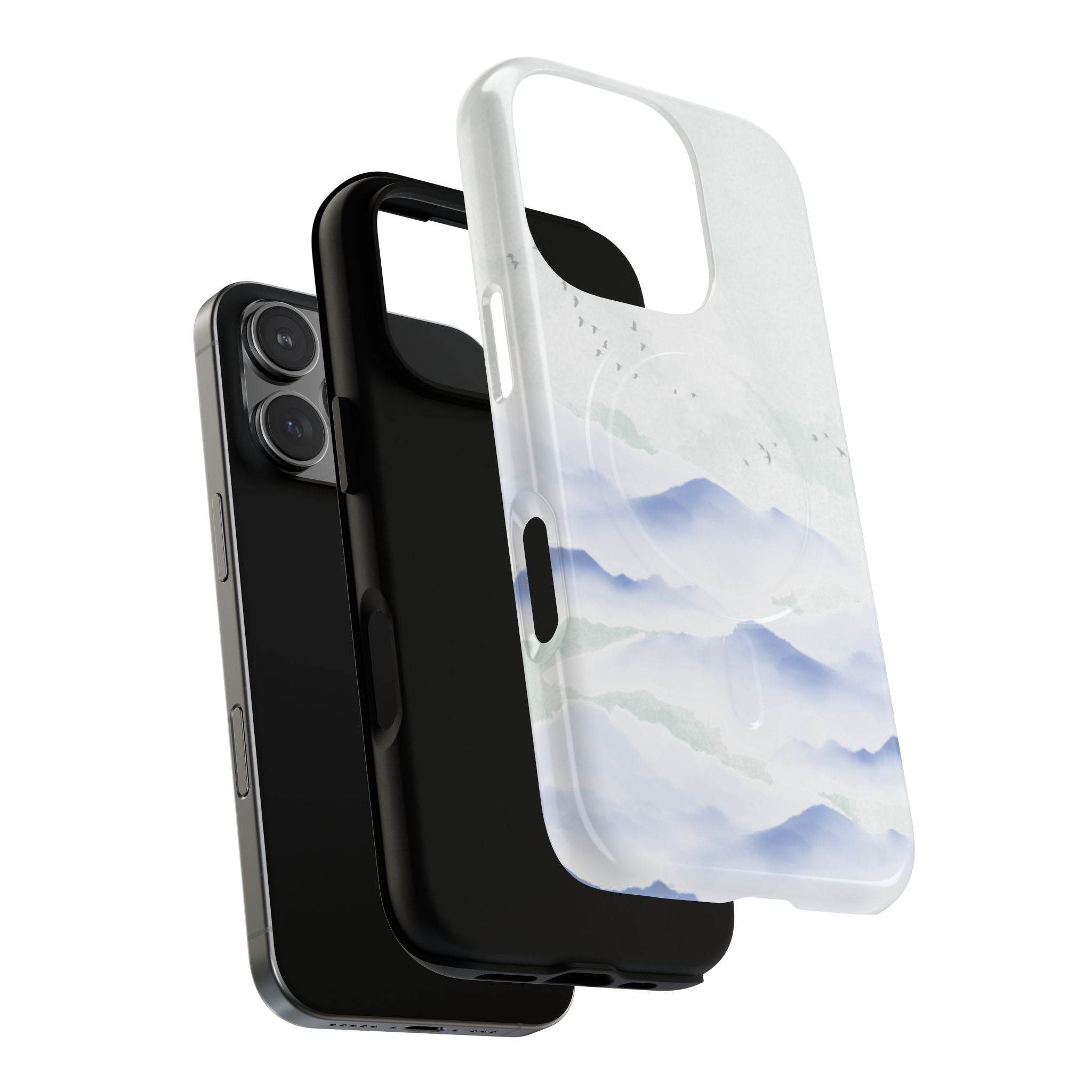 Magnetic Tough Phone Case — Serene Watercolor Mountain Design