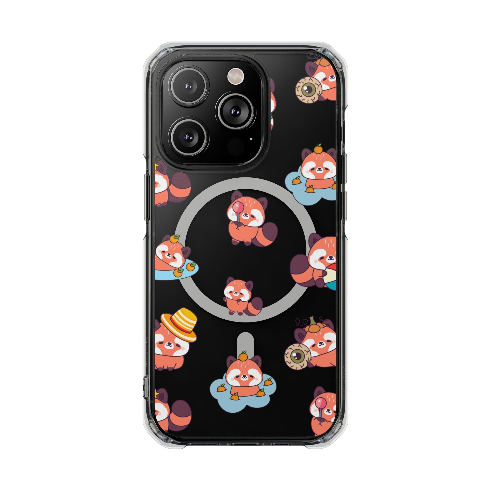Red Panda Pattern Clear MagSafe Phone Case — Magnetic Protective Case