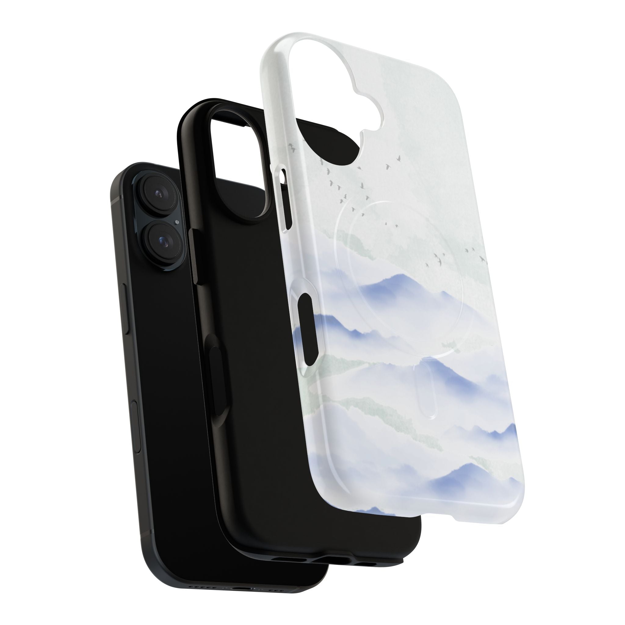 Magnetic Tough Phone Case — Serene Watercolor Mountain Design