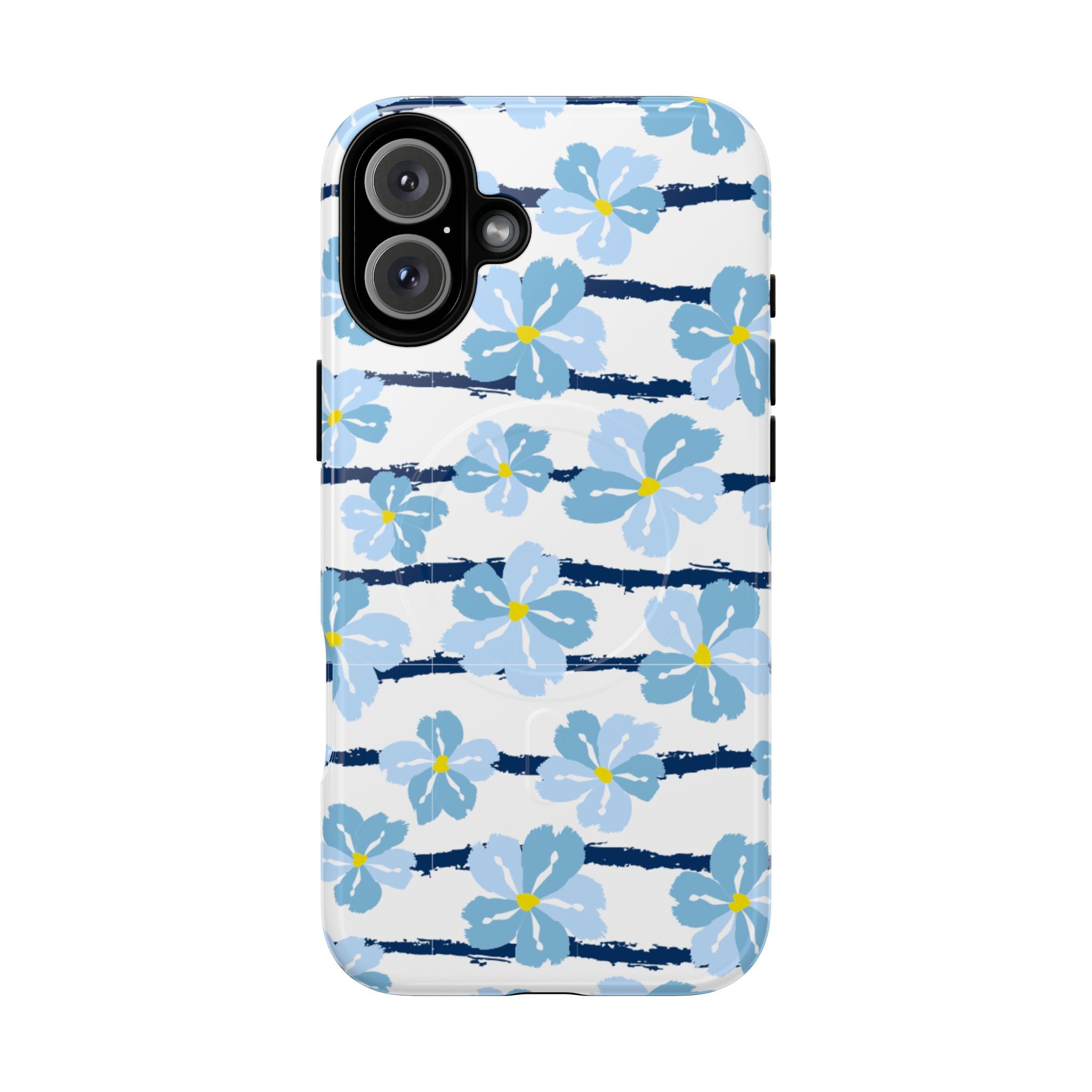 Floral Blue Tie-Dye Tough Magnetic Phone Case