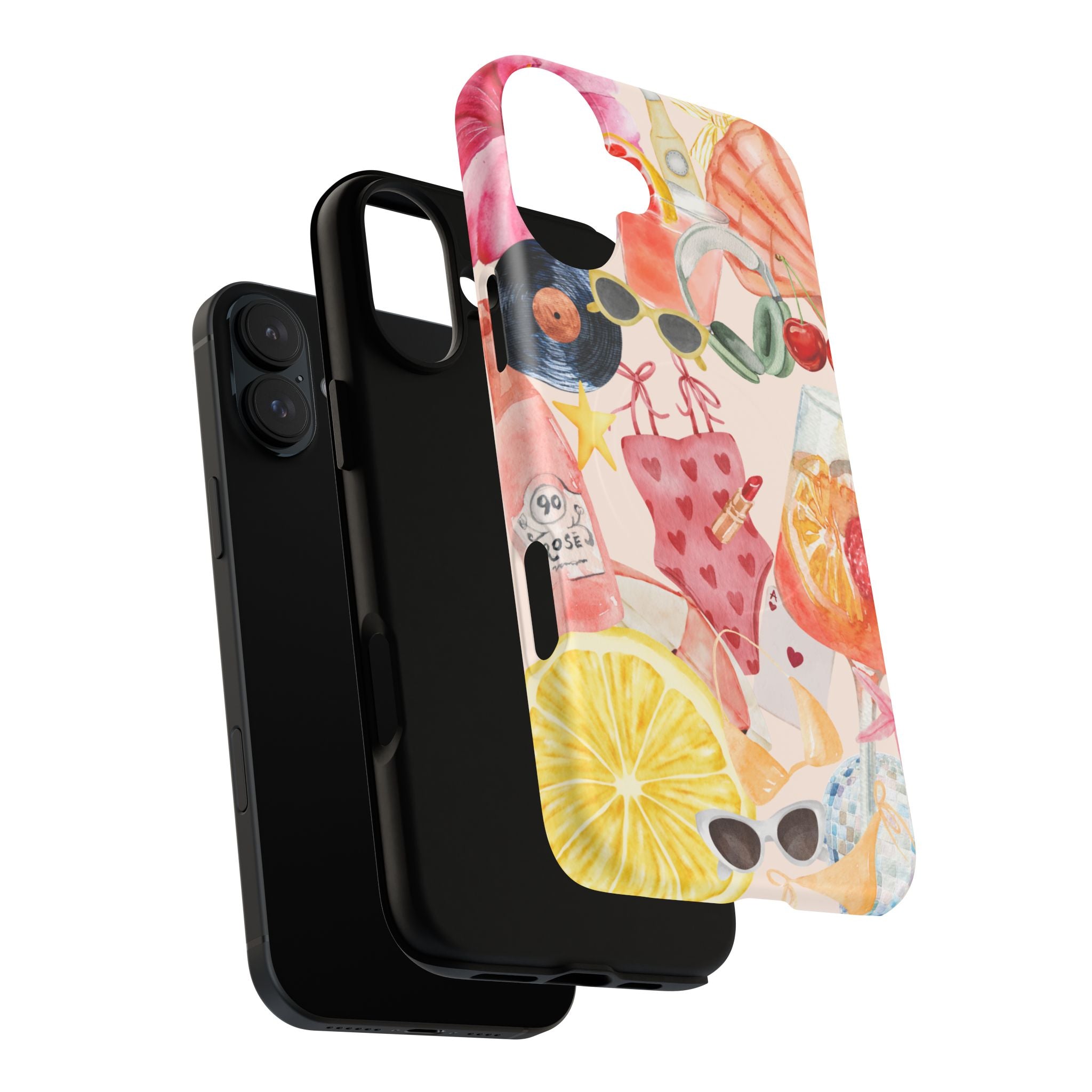 Tropical Summer Phone Case – Beach Drinks & Swimwear Magnetic Tough Case