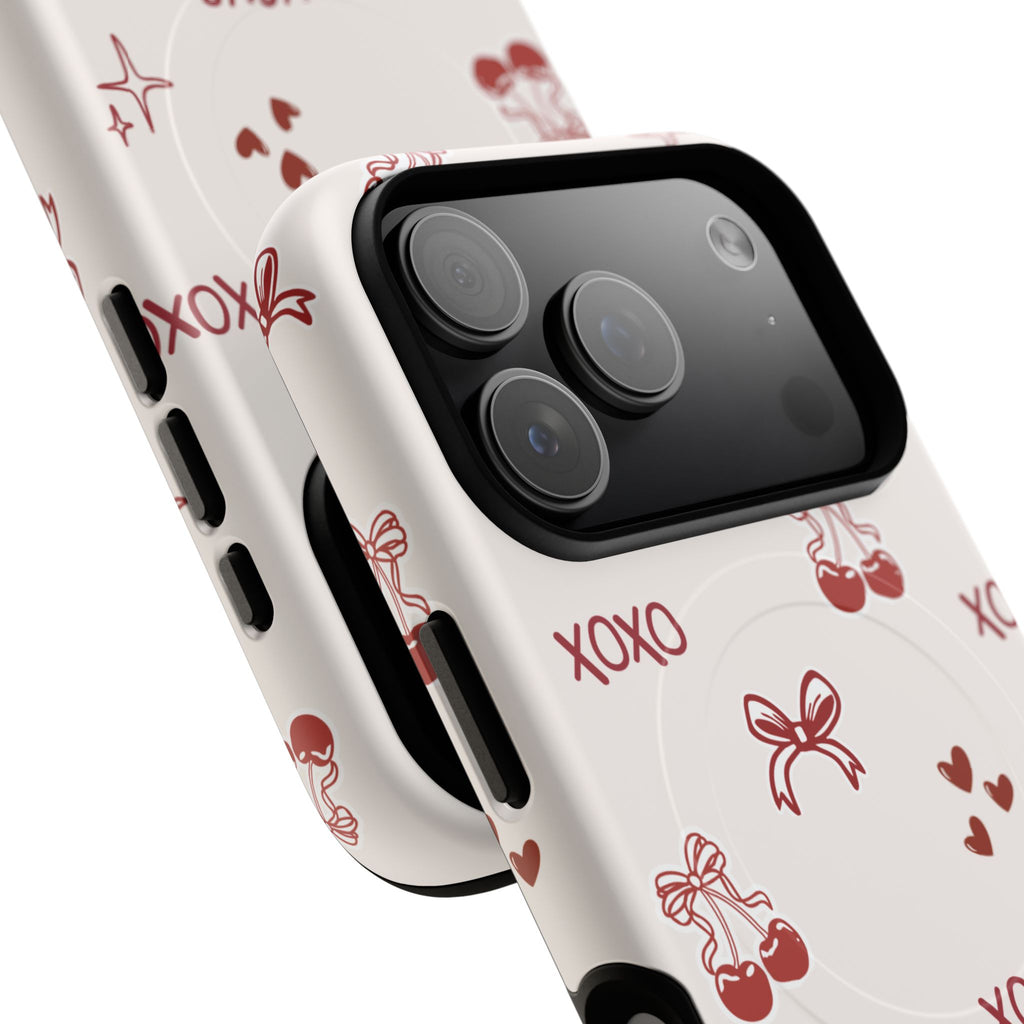 Pink Checker Heart Phone Case — Cute Protective Magnetic Case